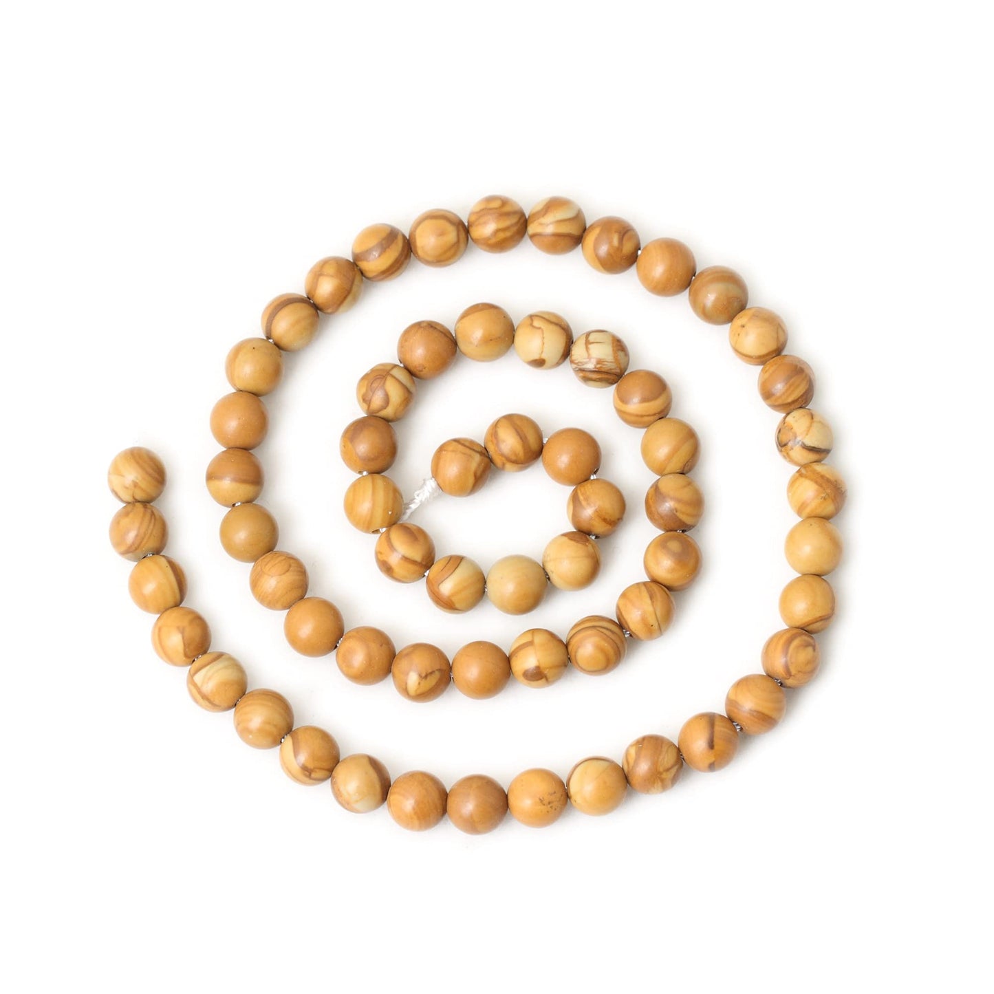 CHEAVIAN 60PCS 6mm Natural Woodgrain Jasper Round Loose Beads for Jewelry Making DIY Bracelet Necklace Materials 1 Strand 15"