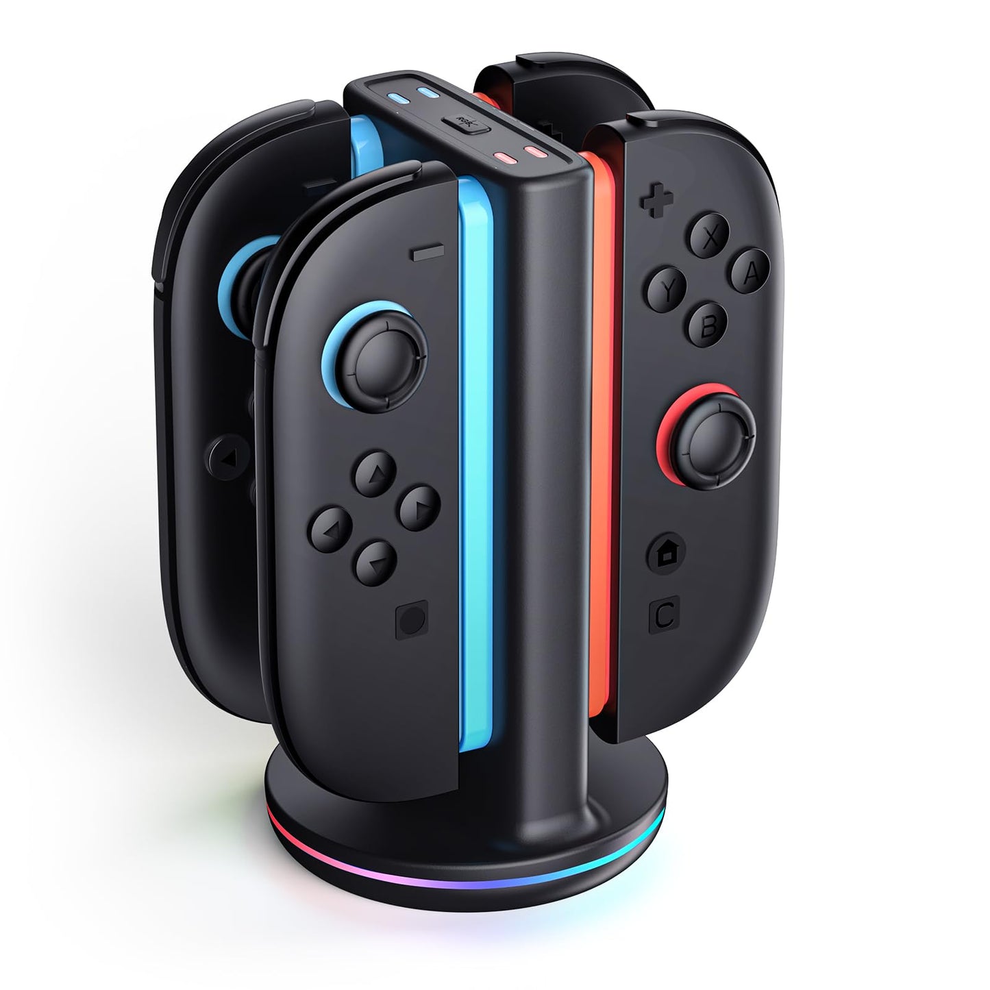 SUPCASE Charging Dock for Nintendo Switch 2 Joy Con, [Supports Dual-Side Charging] [9 Light Modes] Magnetic Controller Fast Charger Stand Station Compatible with Switch 2 Joy Con Accessories, Black