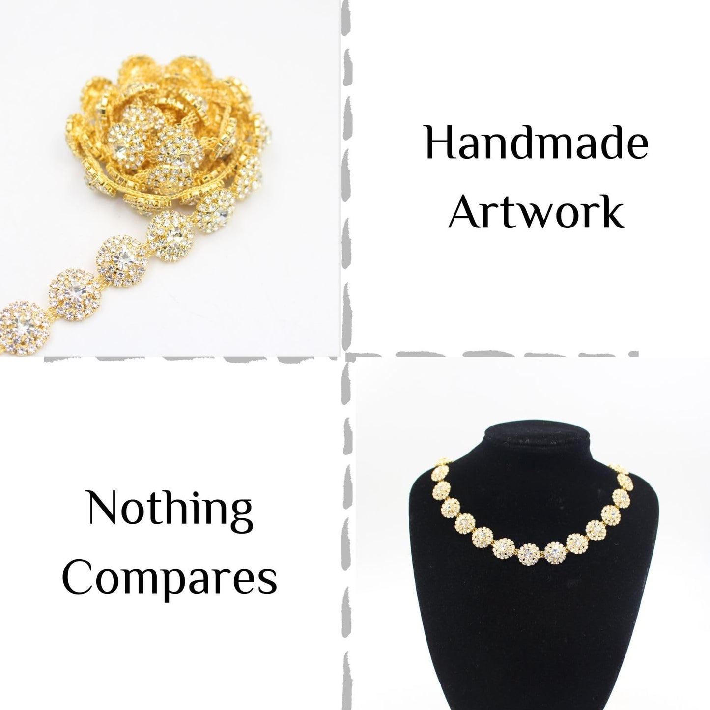 PEARLY JUN 1 Yard Rhinestone Trim Chain Gold Applique Stringing Ribbon DIY Jewelry Wedding Party Bracelets Craft Bridal Bouquets Embellishment Accessories