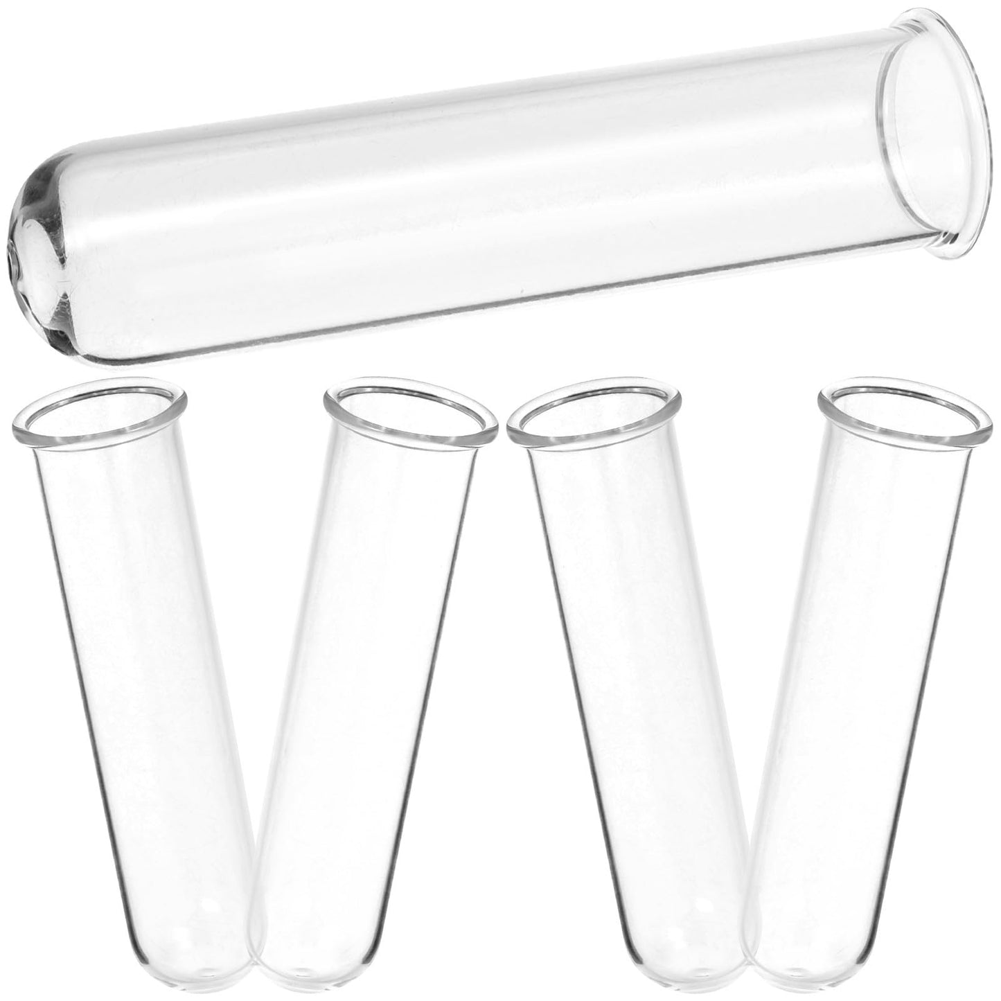 OUNONA 5pcs Glass Test Tube Flower Vases for Plants Propagation Hydroponic Small Terrarium Tubes 2.5x3x11cm for Home Décor