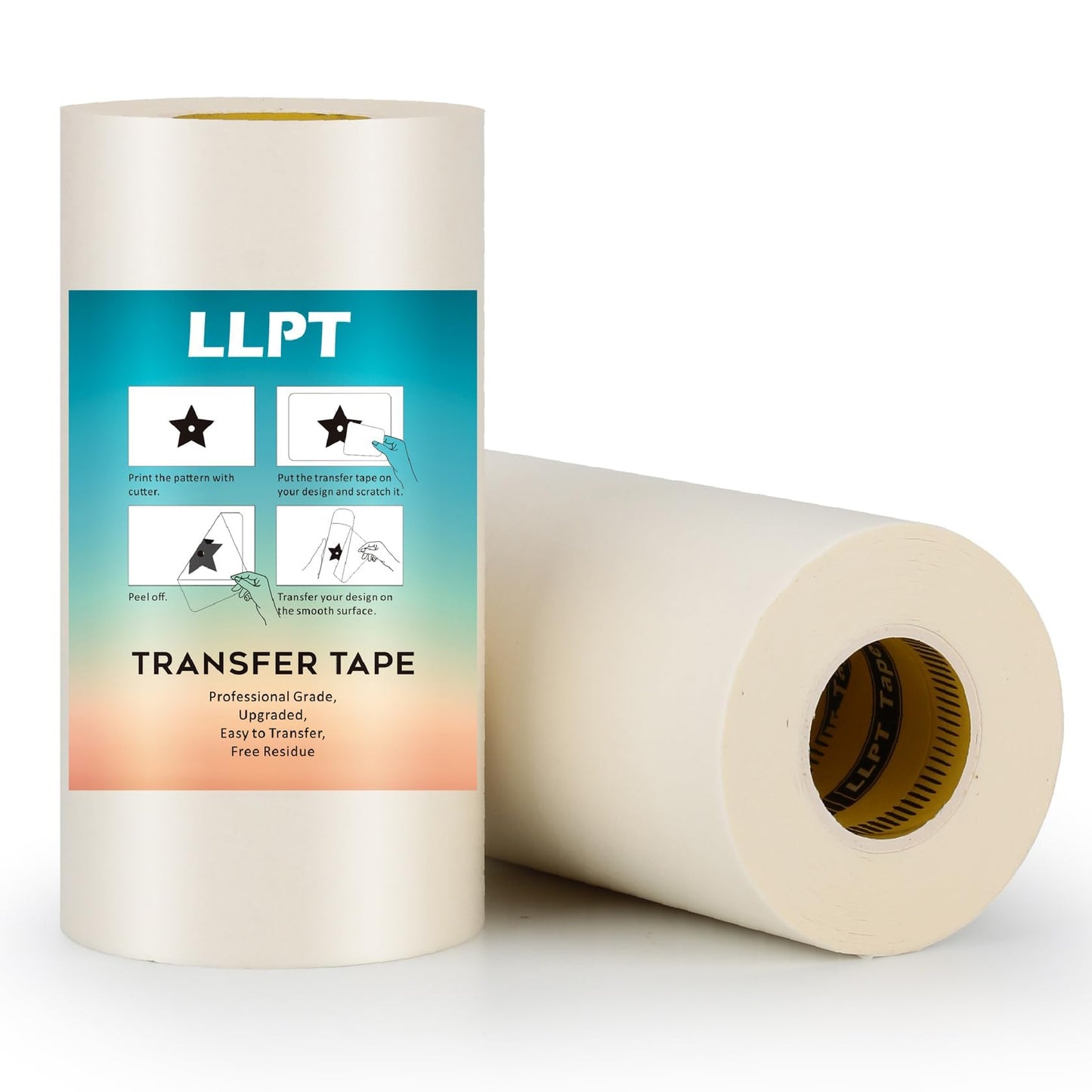 LLPT Transfer Tape Professinal Grade for Vinyl 6 Inch x 100 Ft Pick Vinyl Easily Residue Free for Craft Cutters Stickers Decals Glass Windows Doors Signs DIY Projects (PG6100TT)