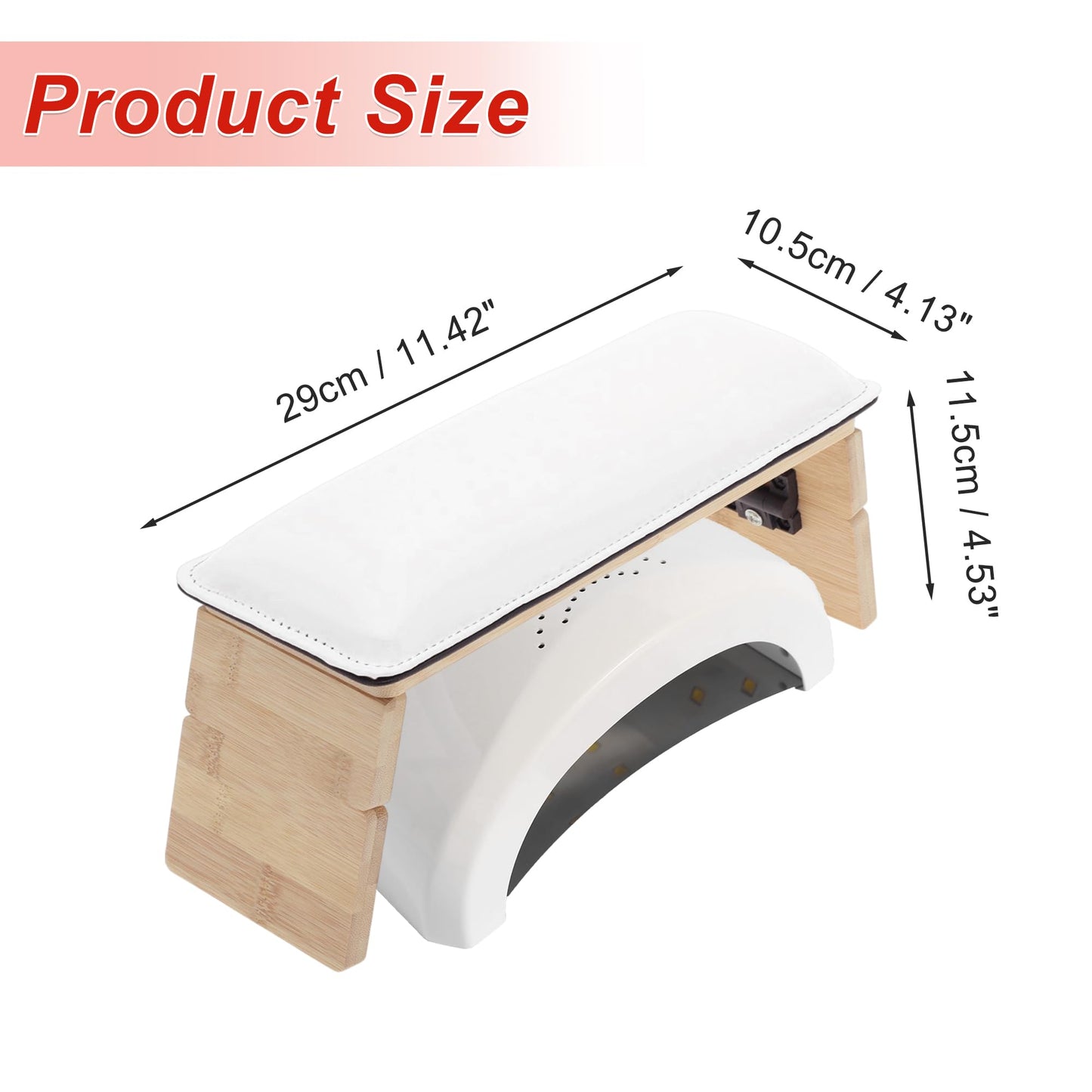 GLIDESMOOTH Arm Rest for Nails Tech, Comfortable Supportive Design Nail Arm Rest Cushion, Nail Arm Rest, Non-Slip Manicure Hand Rest Stand, White, 1 Set