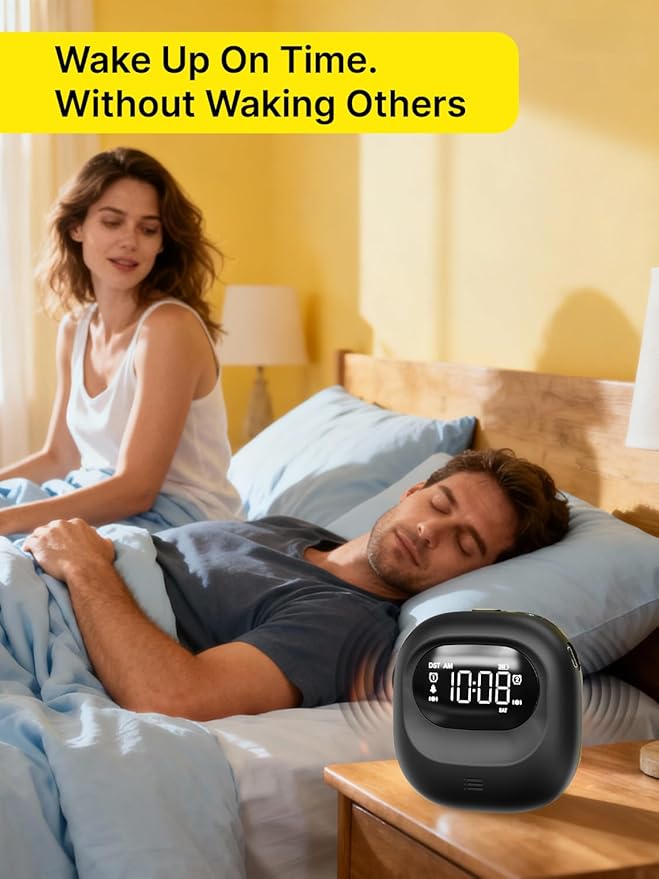 ROCAM Vibrating Alarm Clock Bed Shaker, Rechargeable 3000mAh Battery