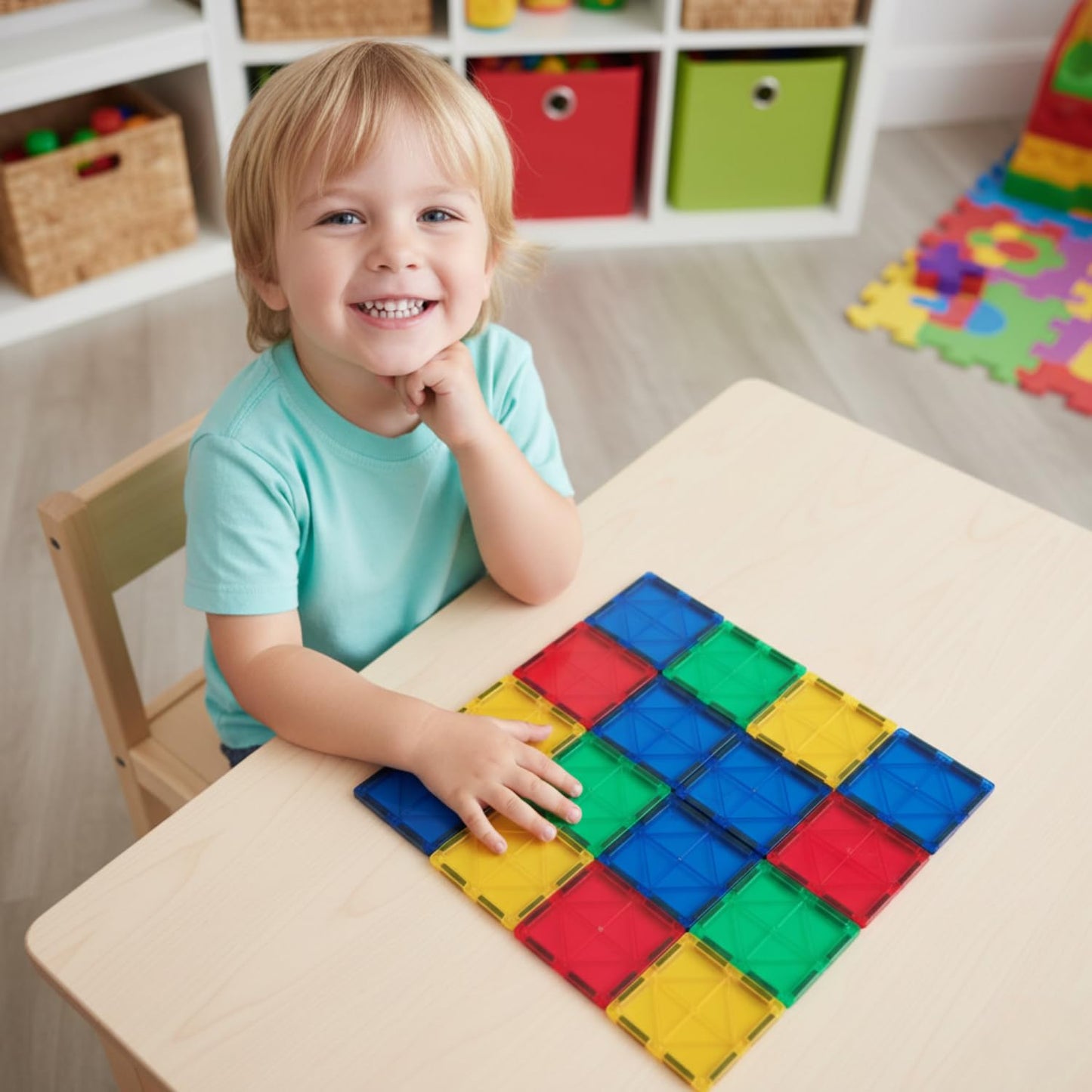 AFUNX Magnetic Tiles,102PCS Magnetic Building Blocks 3D Clear Construction Playboards, Inspiration, Creativity Beyond Imagination, Educational Magnet Toy Set for Kids with 2 Cars