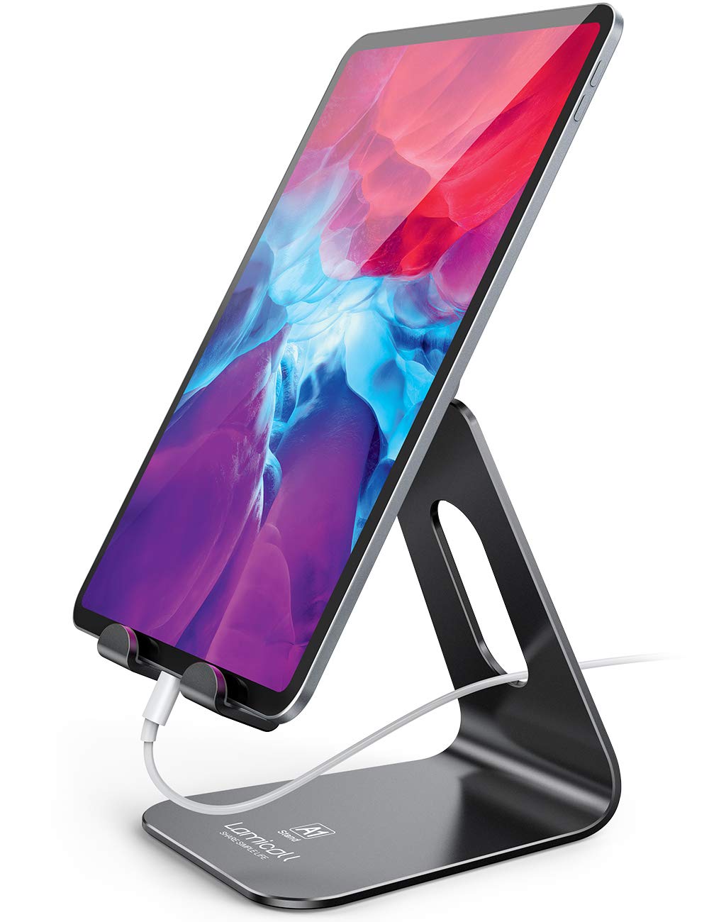 Lamicall Tablet Stand, Tablet Holder for Desk - Multi-Angle Adjustable Tablet Desktop Dock Gifts, Compatible with iPad Pro 11, 12.9, Air, Mini, Fire HD, Galaxy Tab, and Other 4-13" Tablets, Black
