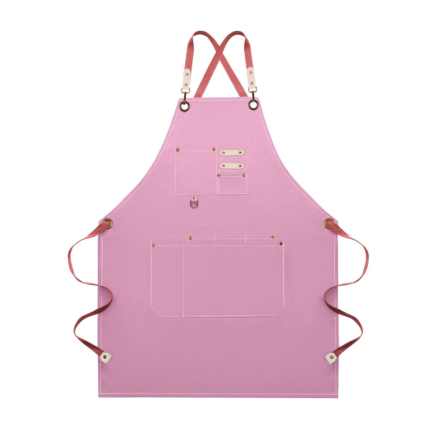 Dulabi Apron, Adjustable Chef Apron for Women and Men with Large Pockets, Cooking Kitchen Apron with Back Straps