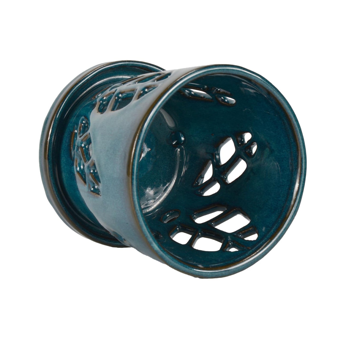 W&W Orchid Pot with Holes and Saucer for Repotting, Teal, 5.5 Inch