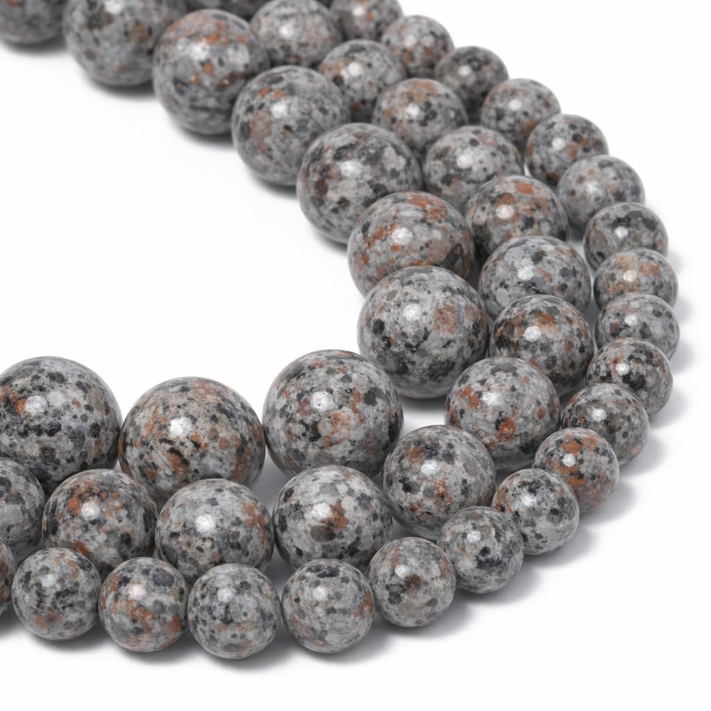 Yochus 45pcs Flame Yooperlite Beads，8mm Healing Energy Power Natural Stone Round Loose Beads for Jewelry Making Earring Necklace DIY Crafts