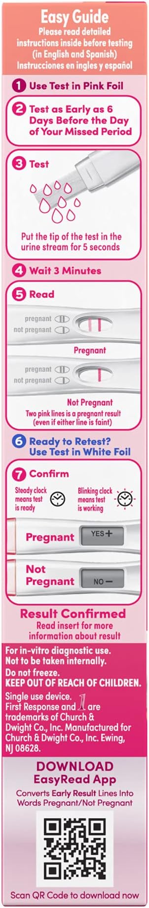 First Response Test & Confirm Pregnancy Test, 1 Line Test and 1 Digital Test Pack (Pack of 2)
