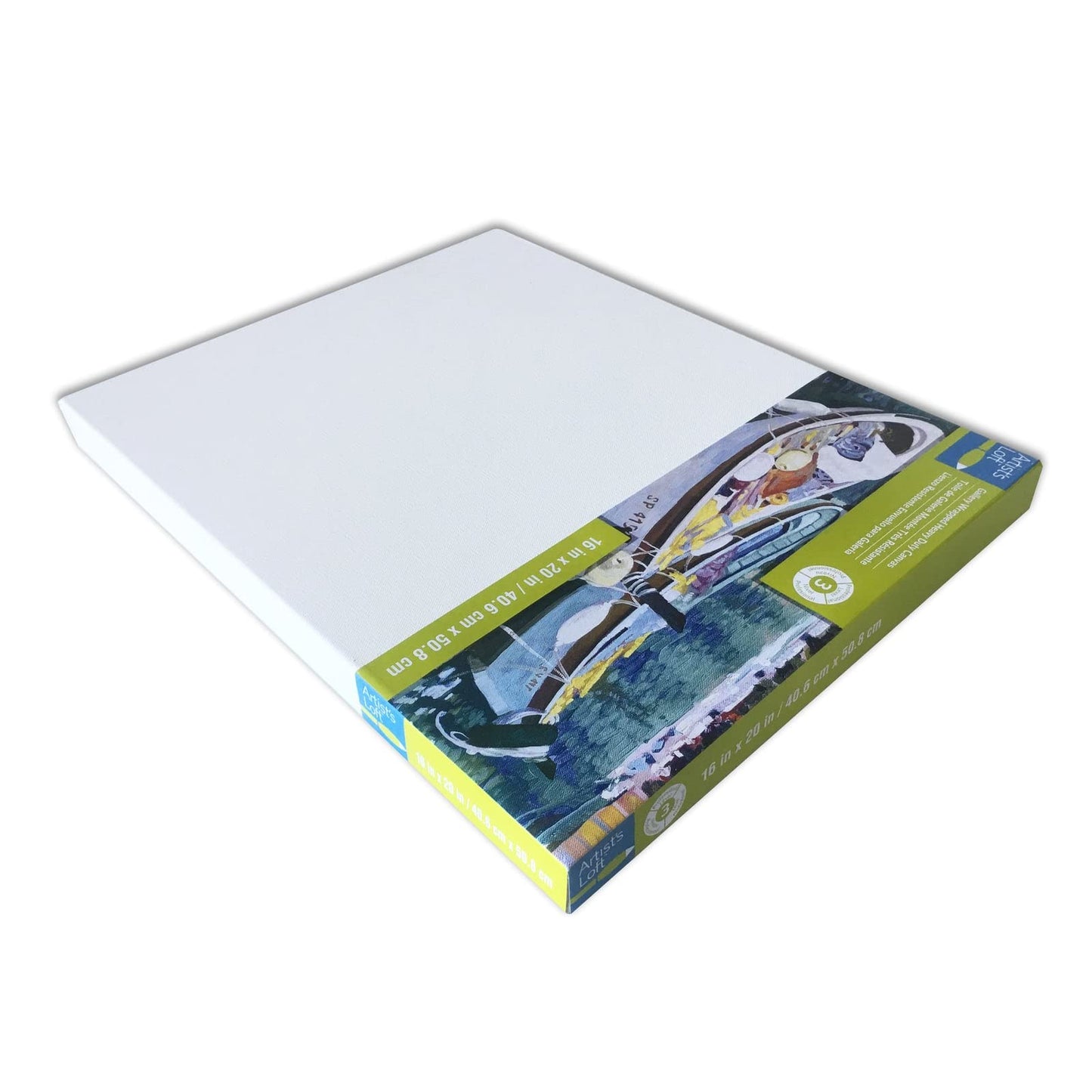 Artist's Loft 16" x 20" Level 3 Gallery Wrapped Heavy Duty Canvas - Archival, Acid Free Cotton Canvas for Paint, Acrylic, & Oils - Bulk 12 Pack