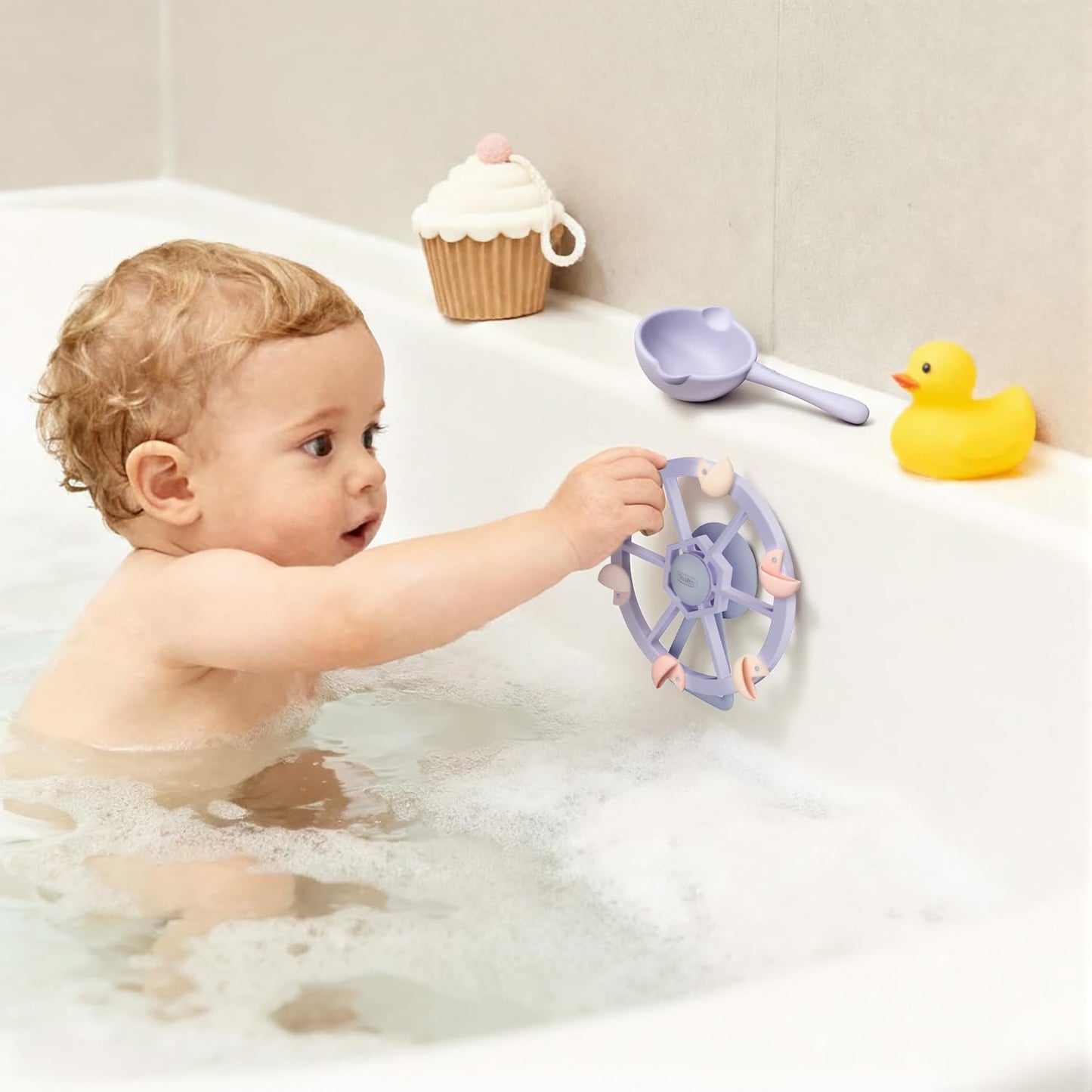 Roslim Silicone Bathtub Suction Spinners - FerrisWheel-Pink