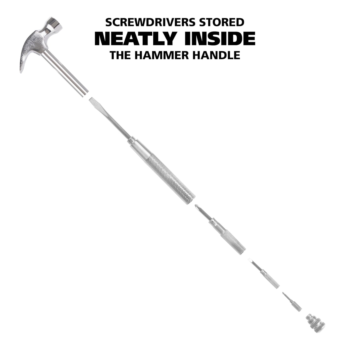GreatNeck 5-in-1 Hammer, Mothers Day Gifts, Built in Multitool Screwdriver, Chrome Plated to Resist Rust, Tackle Basic Household Tasks, Mothers Day Gifts for Mom