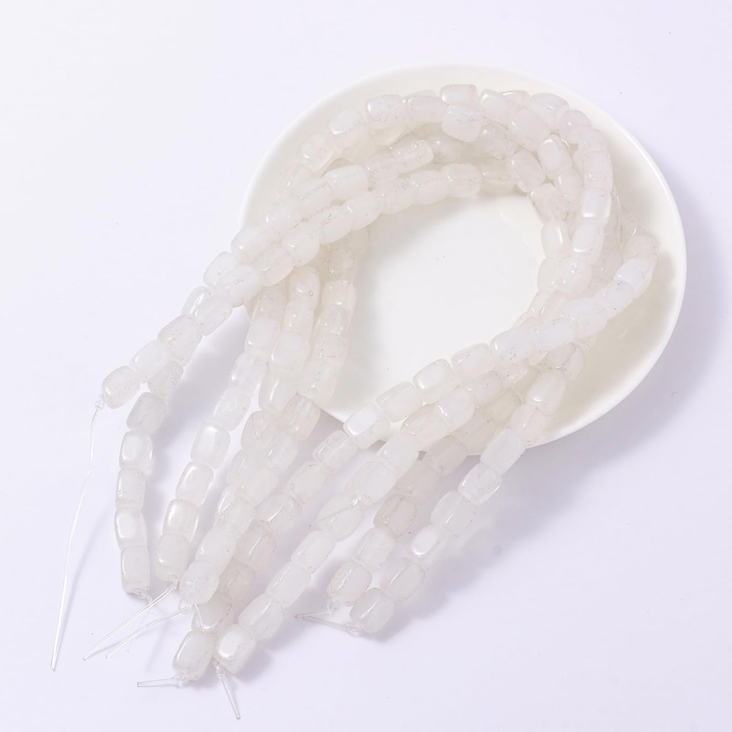 Natural Large White Crystal Cube Stone Beads 8x11mm 38cm/str Loose Semi Gemstone Stone Square Beads for Making Bracelets Necklace