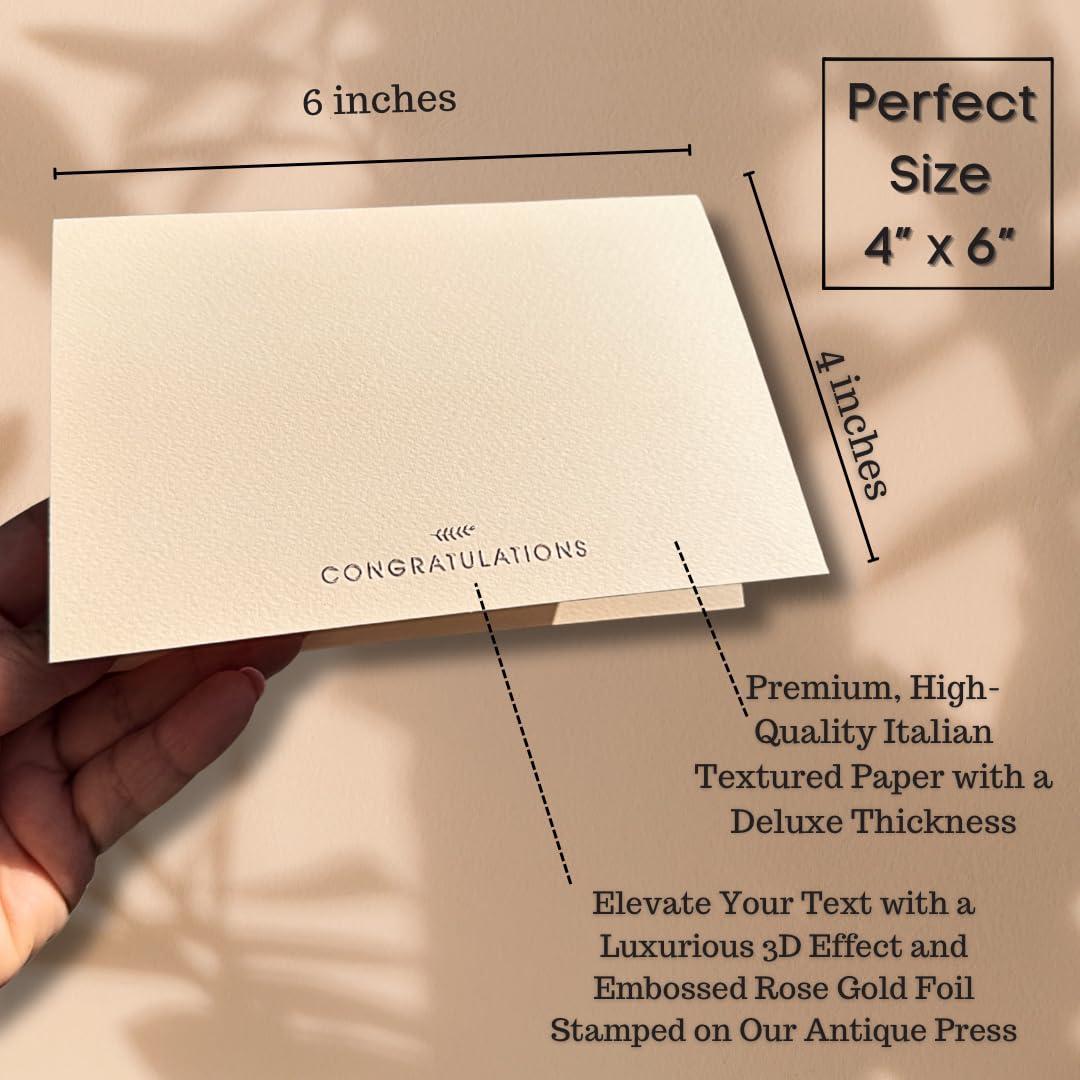RUN2PRINT Congratulations Cards with Envelopes, 12 Pack, Ivory, Blank Inside