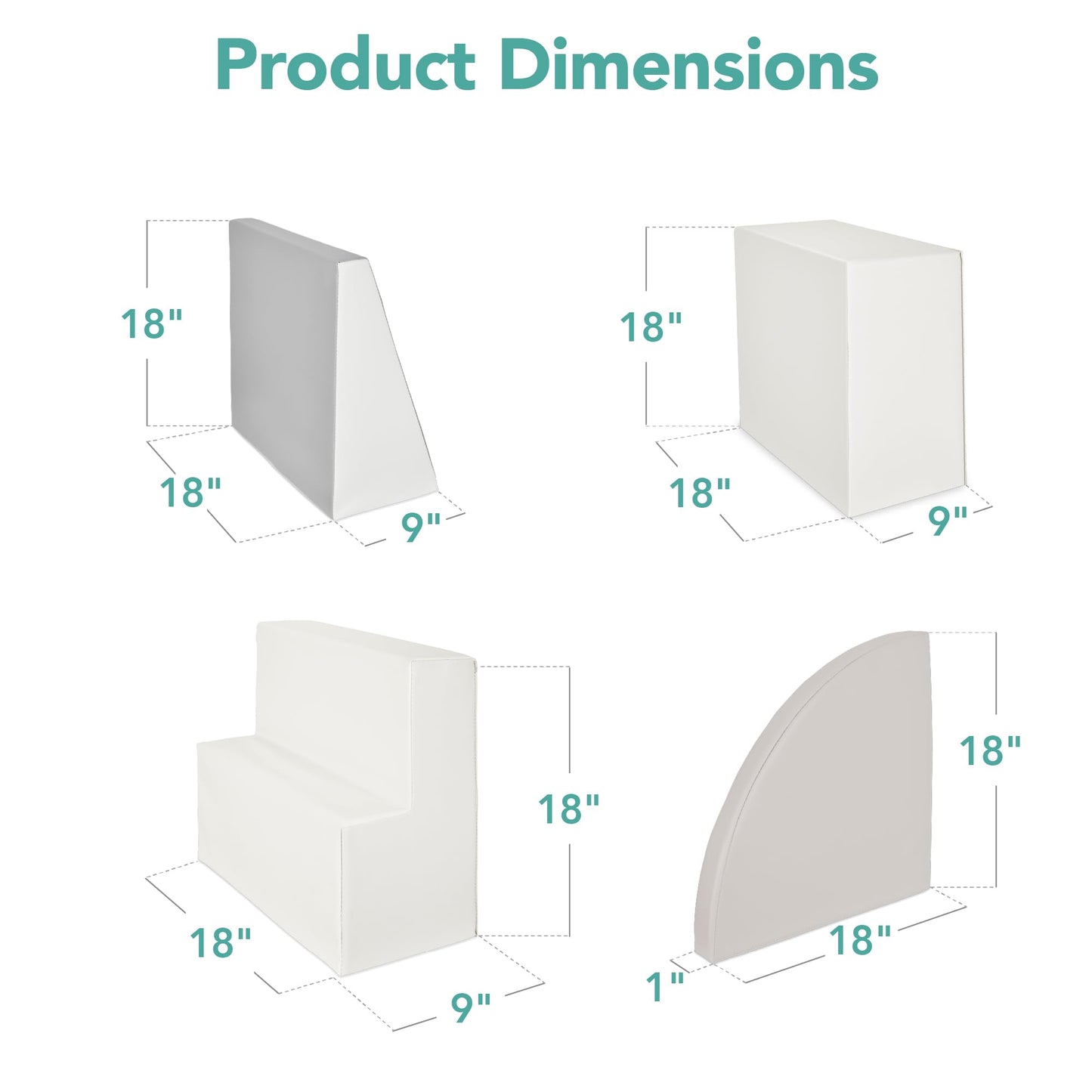 Best Choice Products Soft Foam Climbing Blocks for Toddlers, 4-Piece Baby Play Set, Easy-Clean Vinyl Foam Shapes, Safe Certified Materials, Early Learning Motor Skill Development Toy - Neutral