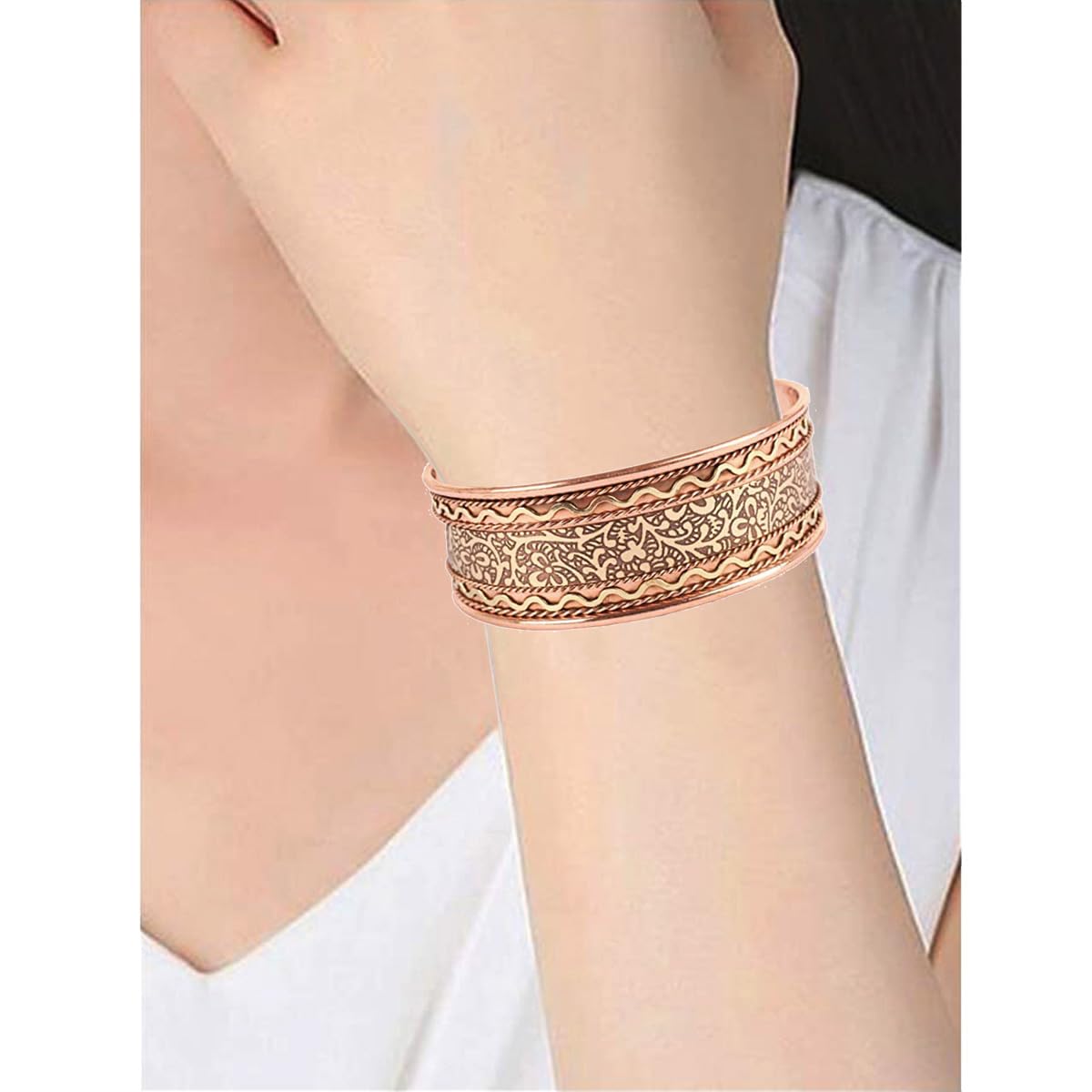 Touchstone copper bracelets | gift for men women |adjustable 100% pure solid real engraved wide cuff jewelry | handmade tibetan bangle bracelet | Beautiful embossed celtic design.