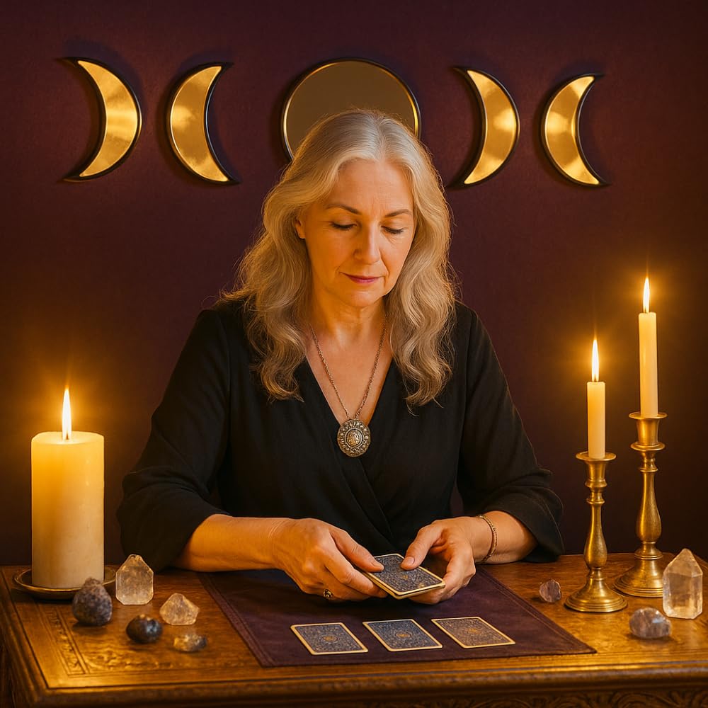 Black Magic Witch Moon Mirror – Announcing Love Gothic and Boho Home Wall Decor - Glass Moon Phase Mirror Set with Crystal Clear Reflection - Moon Mirror Wall Decor for Living Room Bedroom Nursery