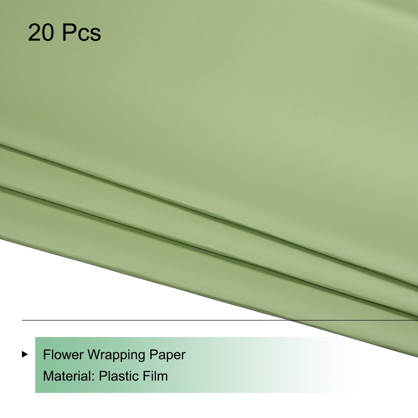 MECCANIXITY Flower Wrapping Paper Waterproof Floral Wrap Pine Green Gift Packaging 22.8 x 22.8 Inch Used for DIY Crafts Bouquet Packaging 20 Pcs