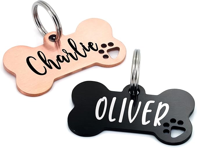 Ultra Joys Personalized Dog Tags - Engraved Pet ID Tag, Rose Military Tag