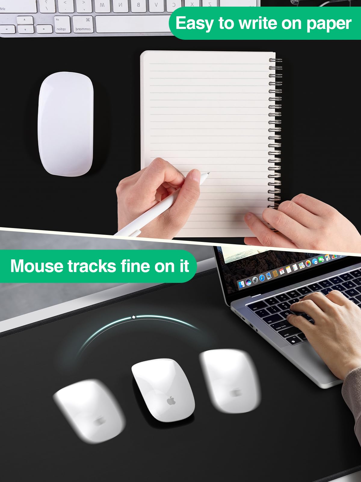 Mouse Pad with Magnetic Wireless Charging, Large Desk Mat, Non-Slip Mouse Mat, Keyboard Pad for Gaming, Desk, Office, PC (The Right Charging-Black with 20W PD Charger)