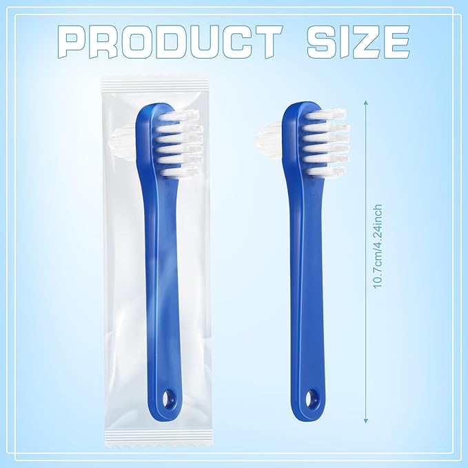 50 Pcs Denture Brush Individually Dual Headed Firm Hard Bristle Toothbrush Denture Cleaner Brush for Cleaning Dentures, Retainers, False Teeth, Braces