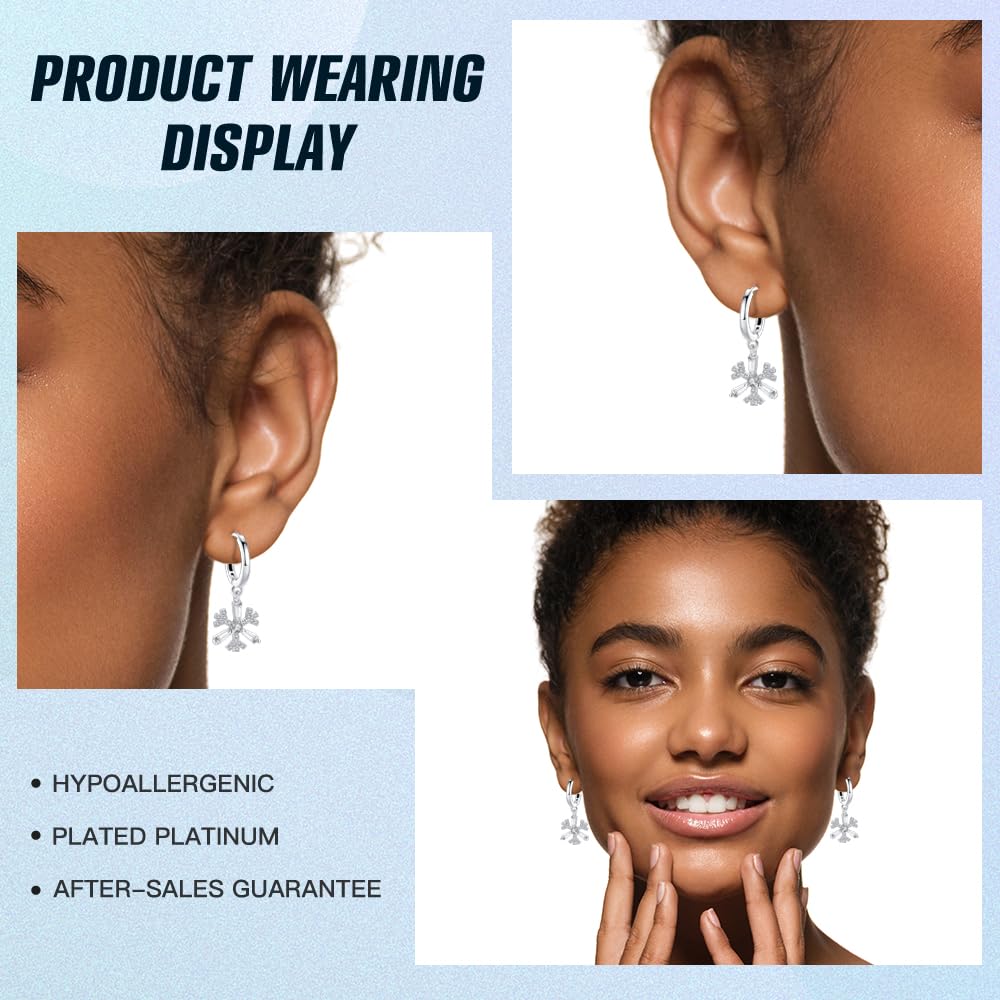 Cycuff 925 Sterling Silver Hoop Earrings Colorful Cubic Zirconia Jewelry Drop Earrings for Women Set Earring Presents for Her