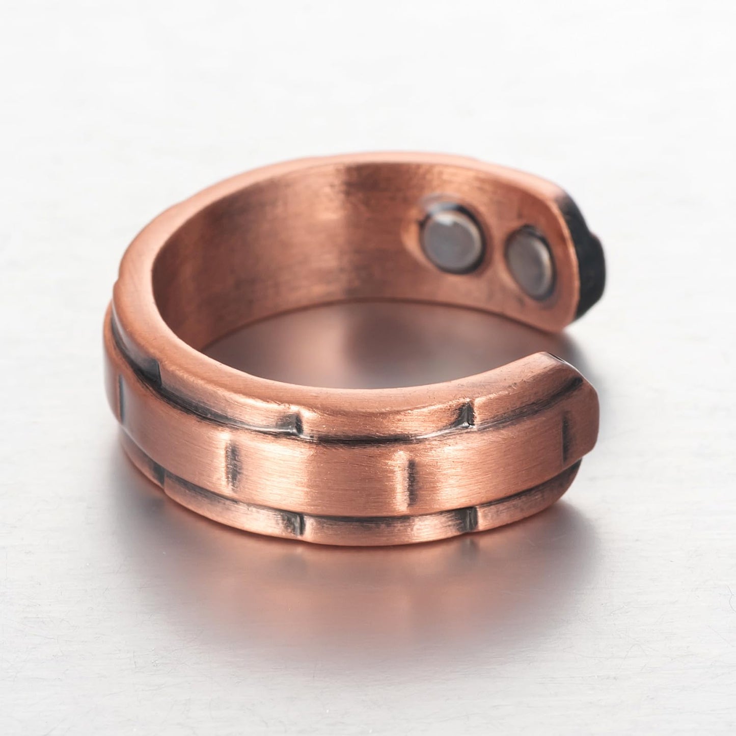 EnerCoppeX Copper Magnetic Ring for Women, Lymphatic Drainage Adjustable Ring, 3500 Gauss Magnet (G)