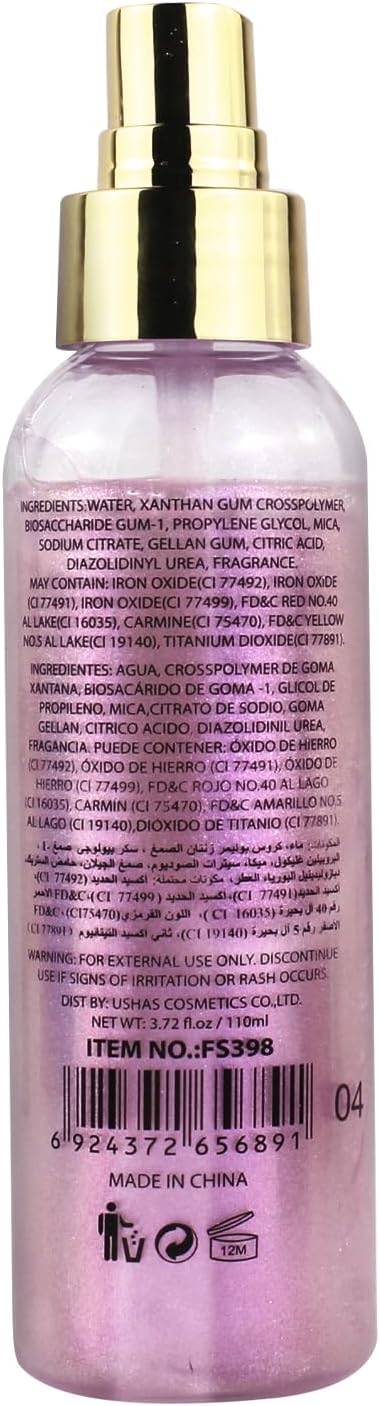 SOVONCARE Hair and Body Glitter Spray Instantly, Face Glitter Hairspray Body Shimmer Powder add Sparkly Shimmery Glow for Women Hair, Skin, Clothing Quick Drying, Non-Sticky 4.7 oz Purple