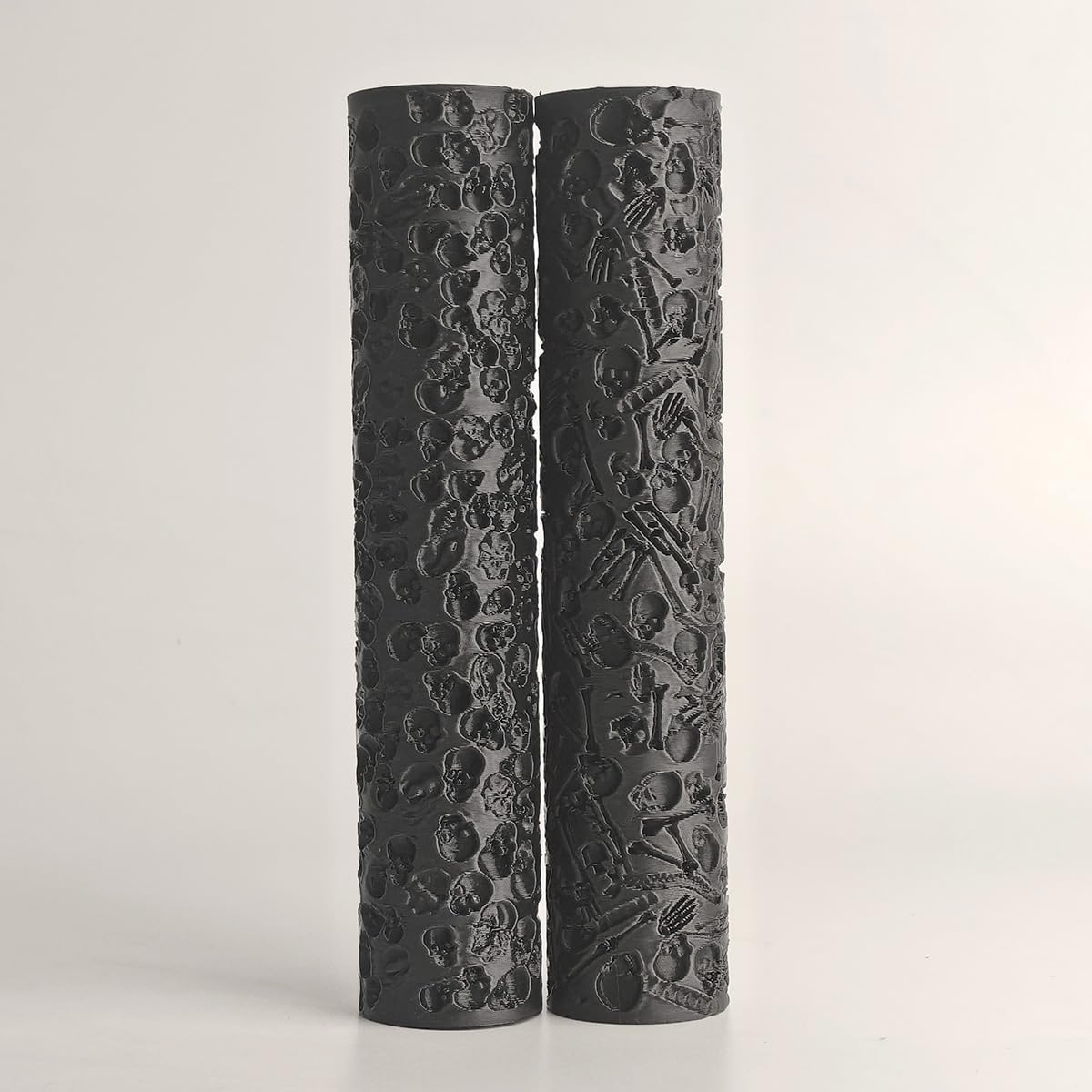 LuckyVin Texture Roller Set, 2-Pack Dual Skull & Bone Pattern for Clay, Polymer Clay, RPG & Miniature Terrain Making, 4.92 Inch Sculpting Tools (Skull Pattern Set)