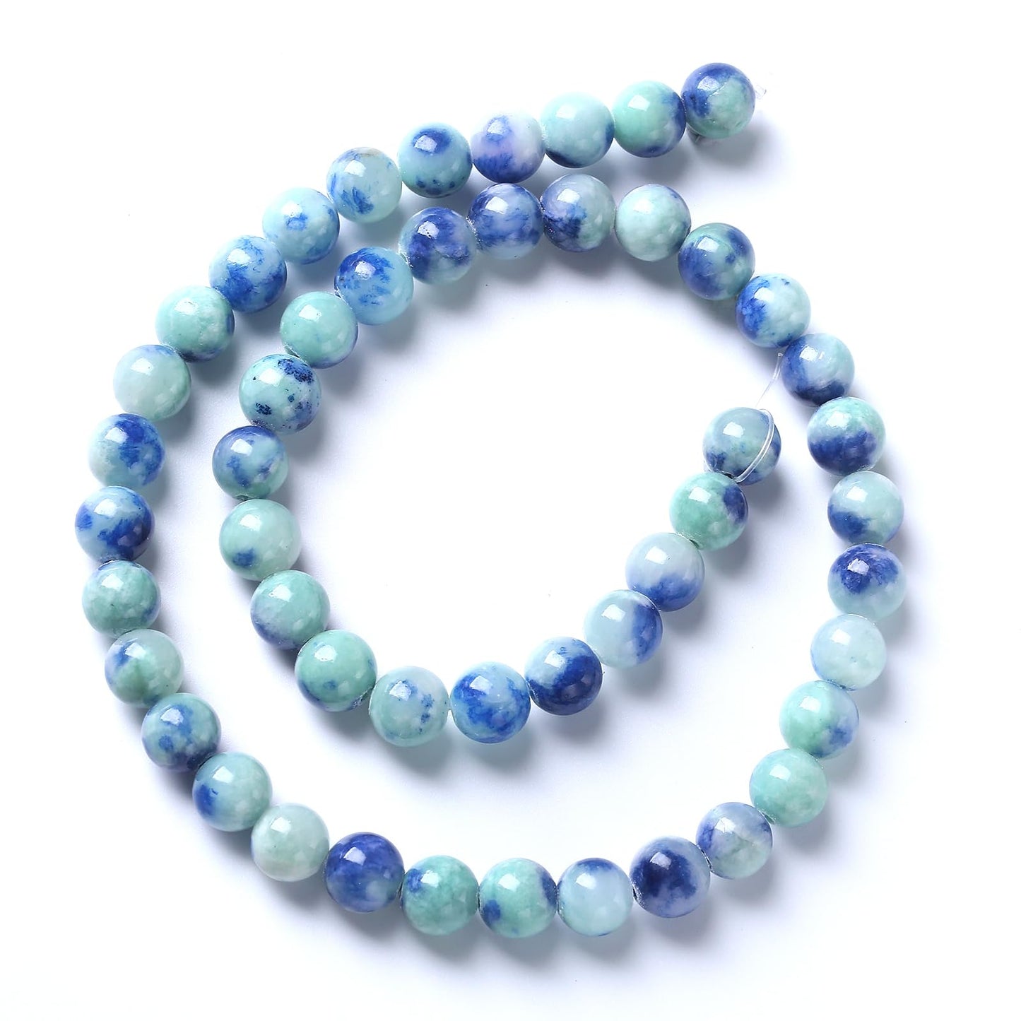 4MM 86PCS Peacock Blue Persian Jade Spacer Loose Beads for Jewelry Making DIY Bracelet Necklace