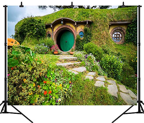 10X8FT Fantasy Rural Green Cabin Backdrop Birthday Party Banner Background Baby Shower Photography Seamless Vinyl Photo Studio Prop PGT546C - size: 10'X8'