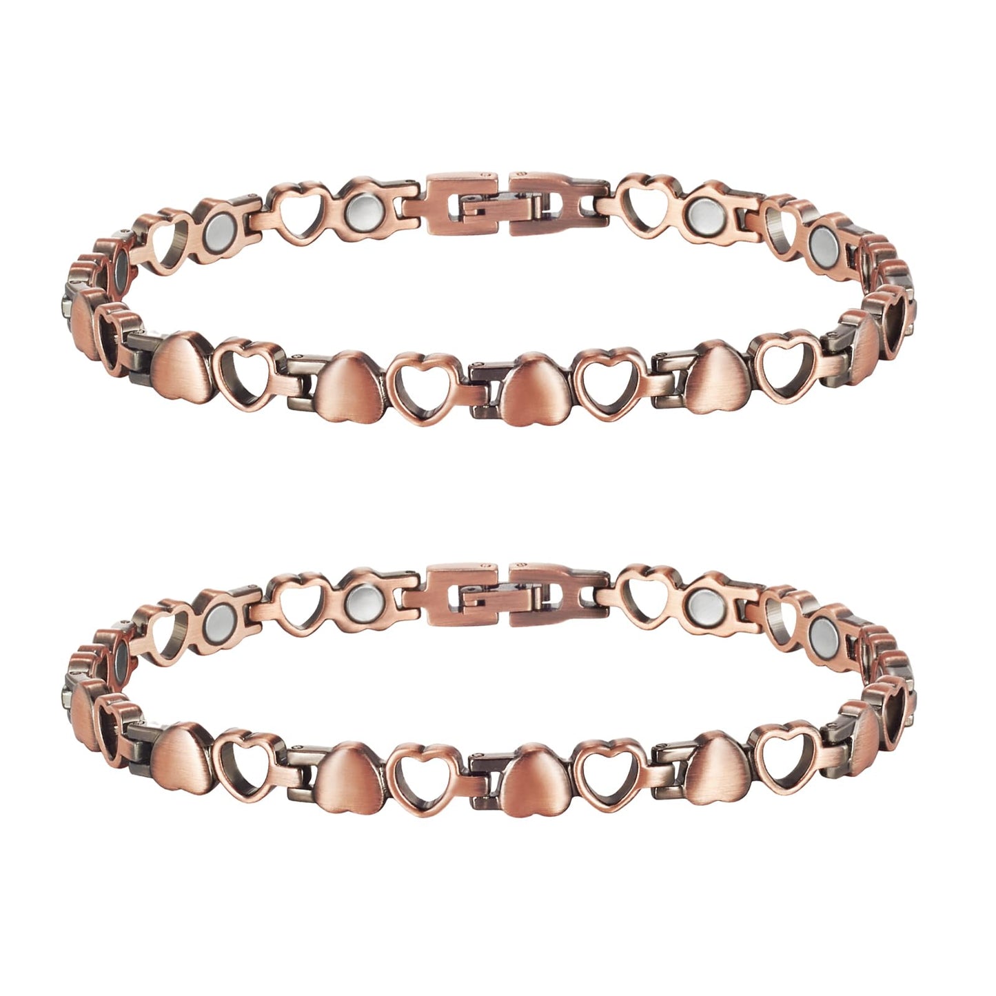 MagVIVACE Pure Copper Anklet for Women, Magnetic Ankle Bracelet with Magnet (Type A -2pcs)