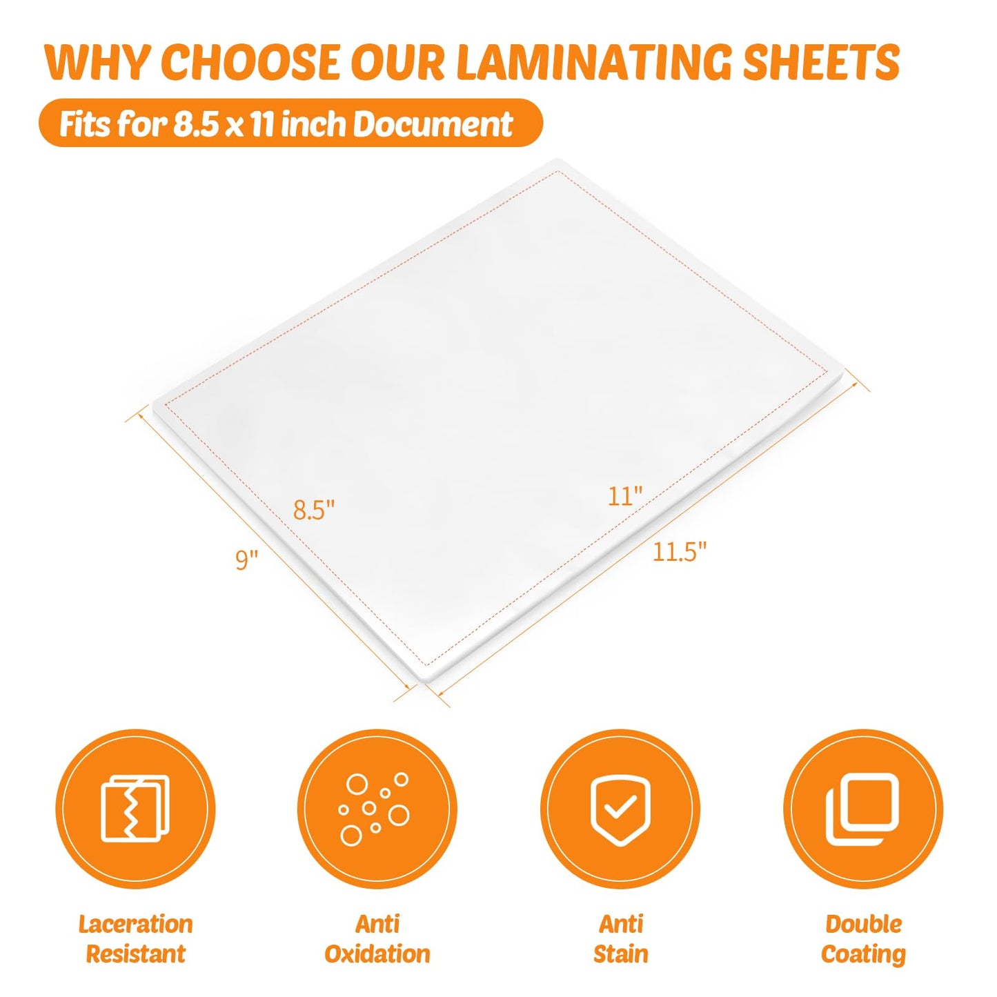 Lamtetur Thermal Laminating Pouches 9" x 11.5" Inches,Holds 8.5 x 11 Inch Sheets,3Mil 200Pack Laminate Films,Laminator Sheets,Letter Size Laminate Papers,Clear Lamination Sheets(75Mic-200sheets)