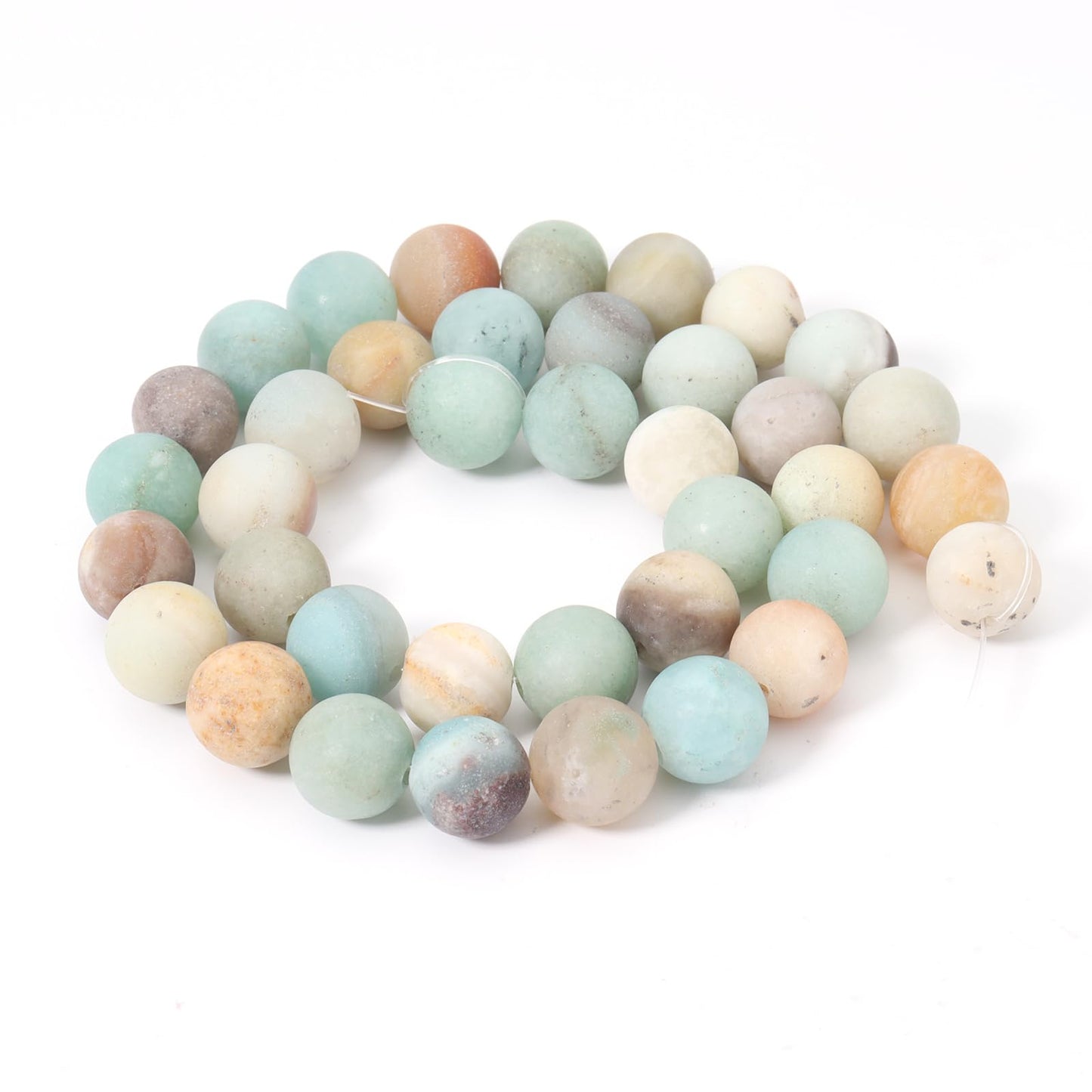 Siomia 45pcs 8mm Natural Matte Amazonite Beads Energy Healing Crystal Round Loose Stone Beads for Jewelry Making, DIY Bracelets Necklaces