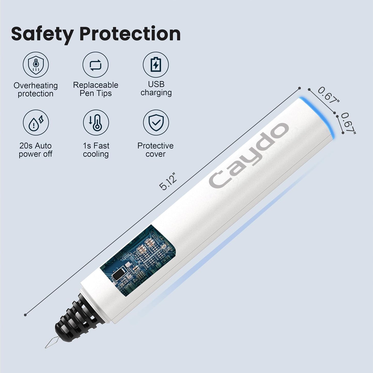 Caydo Thread Burner with A Replacement Tip, Rechargeable Thread Zapper for Burning and Trimming, with Indicator Light for Beading, Weaving, Sewing & Jewelry Making