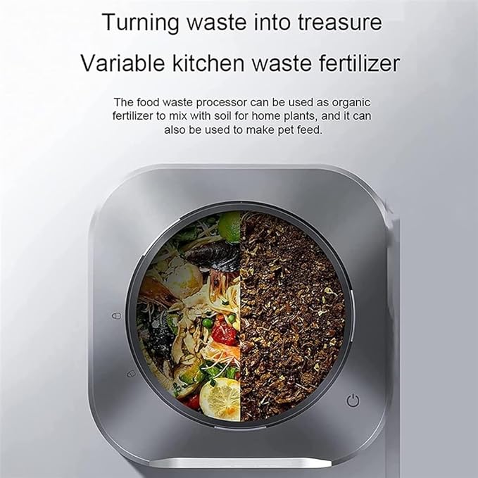 Electric Food Waste Processor, 700W Smart Waste Kitchen Composter, 2.5L Capacity Countertop Automatic Food Waste Cycler, Turn Garbage To Compost And Low Noise And Quiet Design ( Color : Orange )
