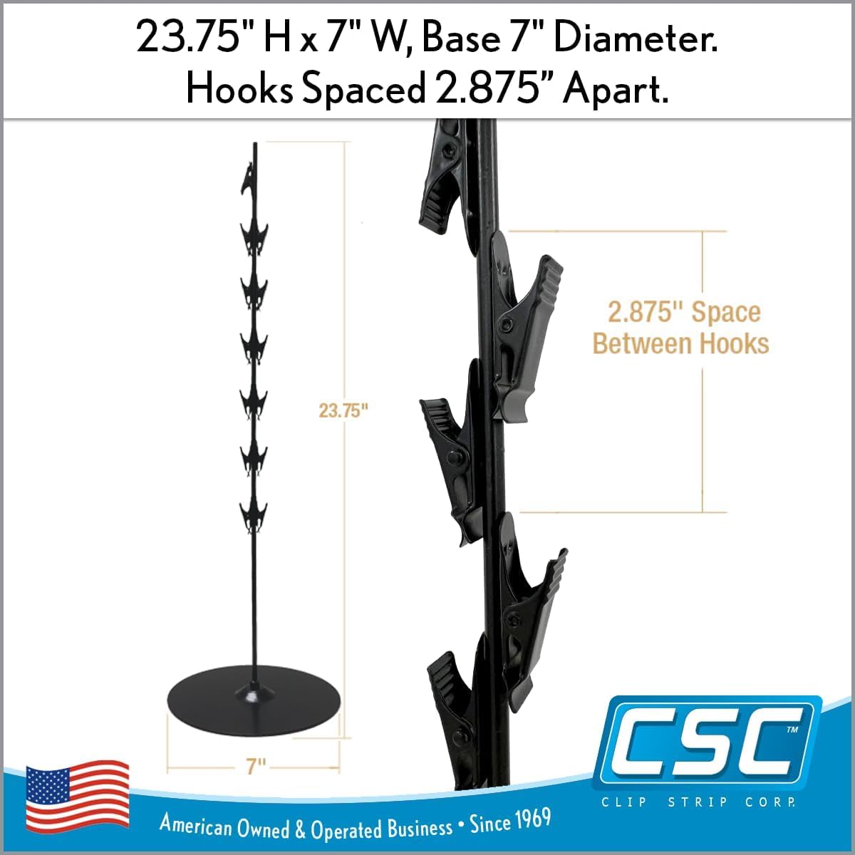 Chip Rack Display Stand, Chip Bag Holder for Stores, Party, Display, Concession Stand, 23.75" H, Black, 12 Clips, Countertop Snack Hanger, Snack Retail Display Rack