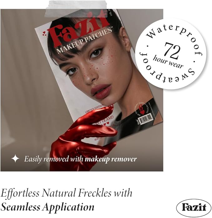 Fazit Makeup Patches - Sweetheart Speckles - Glow Up Make-Up Patches - Cute Glitter Makeup Accessories for Women - Cosmetic Glitter for Face