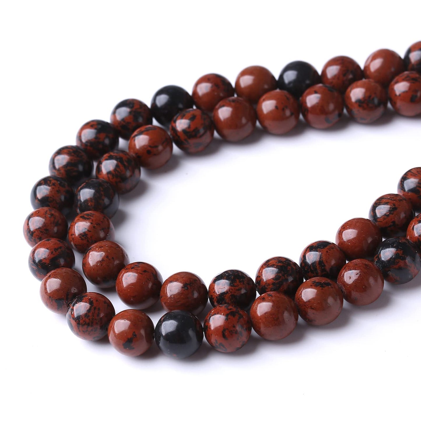 90PCS 4MM Red Black Jasper Natural Gemstone Round Stone Beads for Jewelry Making DIY Energy Stone Healing Power Bracelet 15"