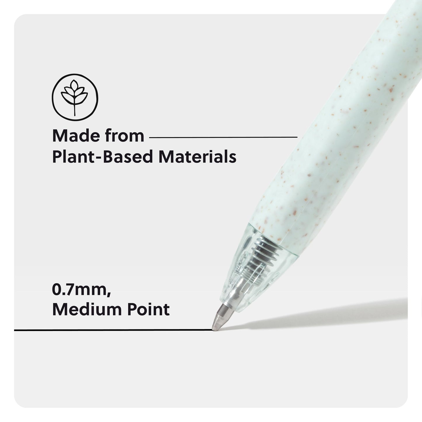 U Brands U-Eco Gel Click Pens with Refills, Set of 8, Core Speckle, Medium (0.7 mm) Point, Black Ink