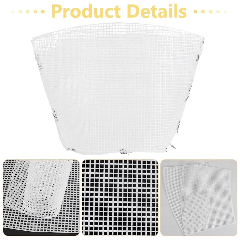 WADORN 2 Sets Clear Mesh Plastic Canvas Sheets for Embroidery, Blank Needlepoint Canvas Sheets for Crochet Bucket Bag Making Acrylic Yarn Knit Crochet Projects DIY Handmade Bag Weaving Kit, White
