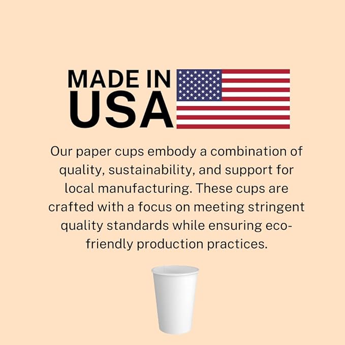 Siptown 20 oz 500 Bulk Pack Disposable Paper Cups for Hot Drinks, Coffee, & Tea | Made in USA (20 oz - 500 count)