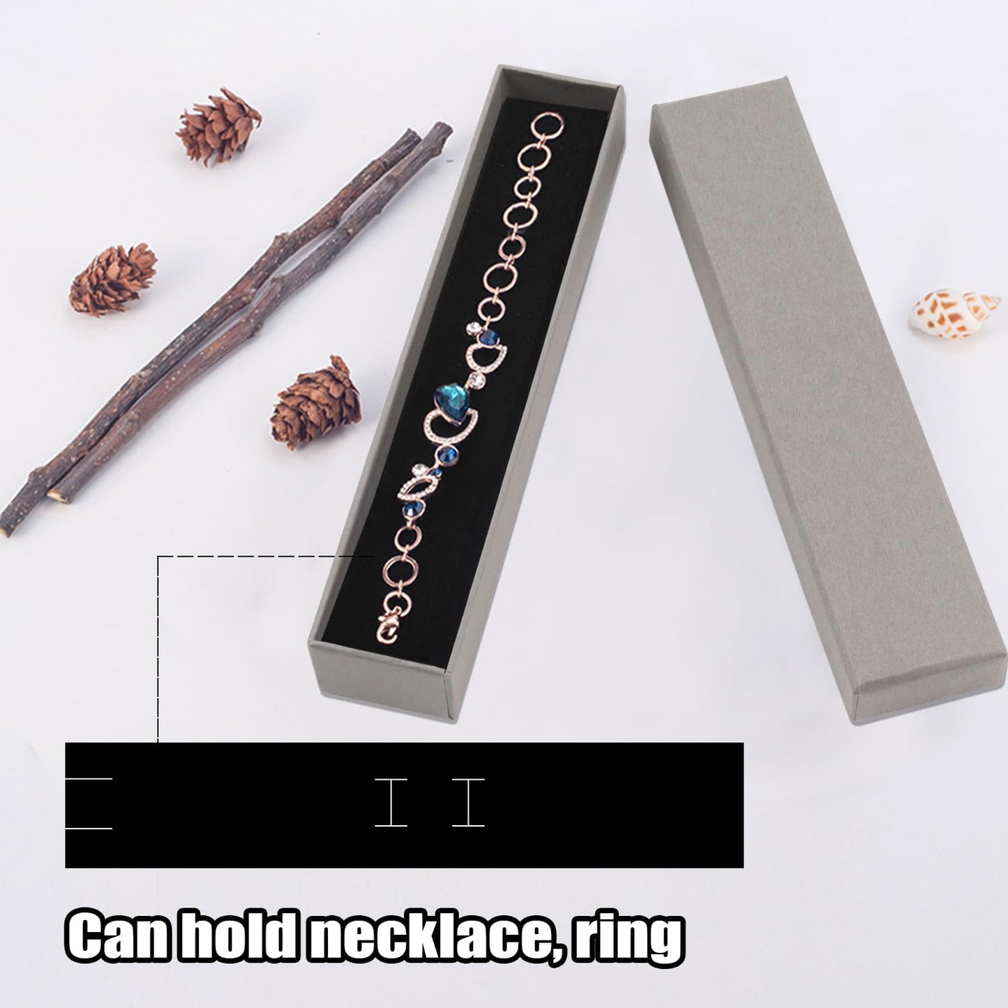 Rocutus Jewelry Gift Boxes Necklace Earring Ring Box Gift Box,12 Pack Jewelry Gift Boxes Necklace Gift Boxes Cotton Filled Cardboard Paper Box Gift Cases for Wedding, Engagement (Grey)