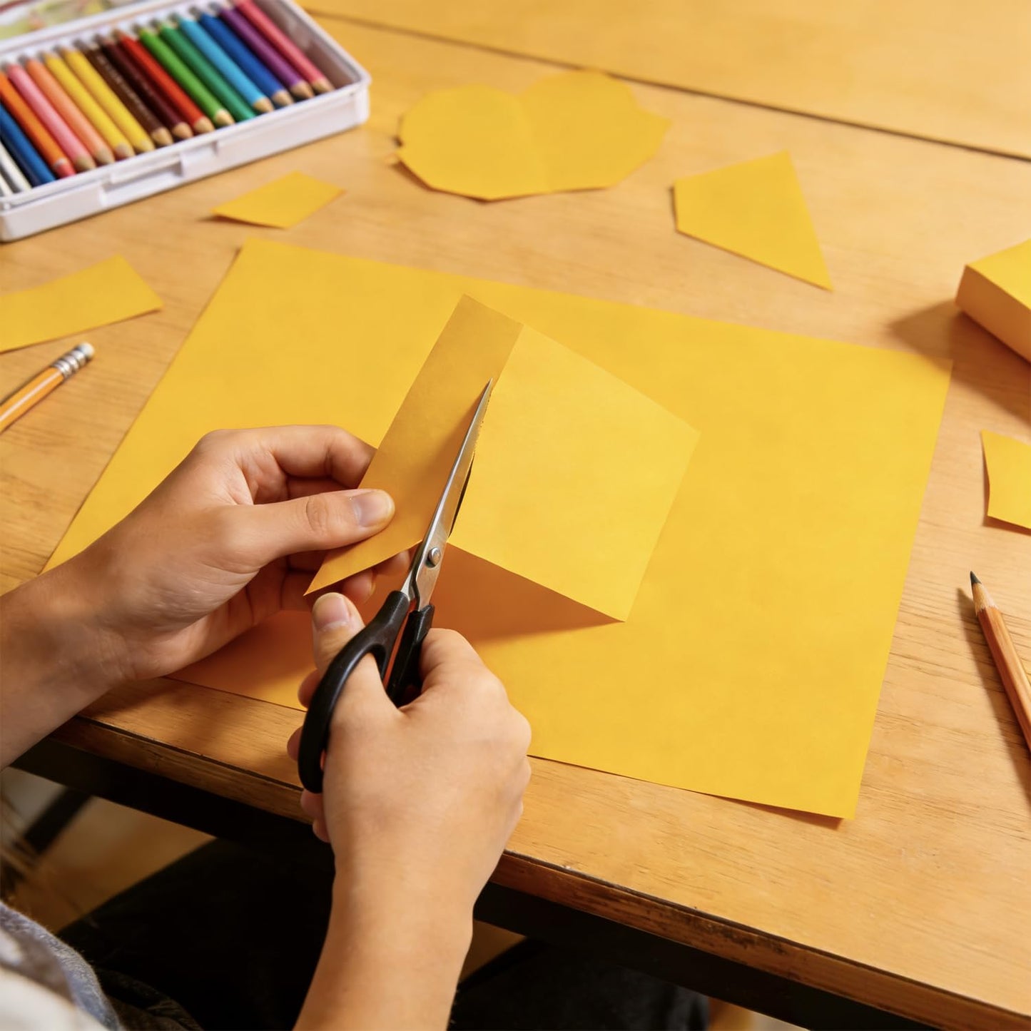 Large Yellow Construction Paper 17.3”x23.4” Craft Paper for Drawing Poster DIY Art Project Medium Weight 100 Sheets