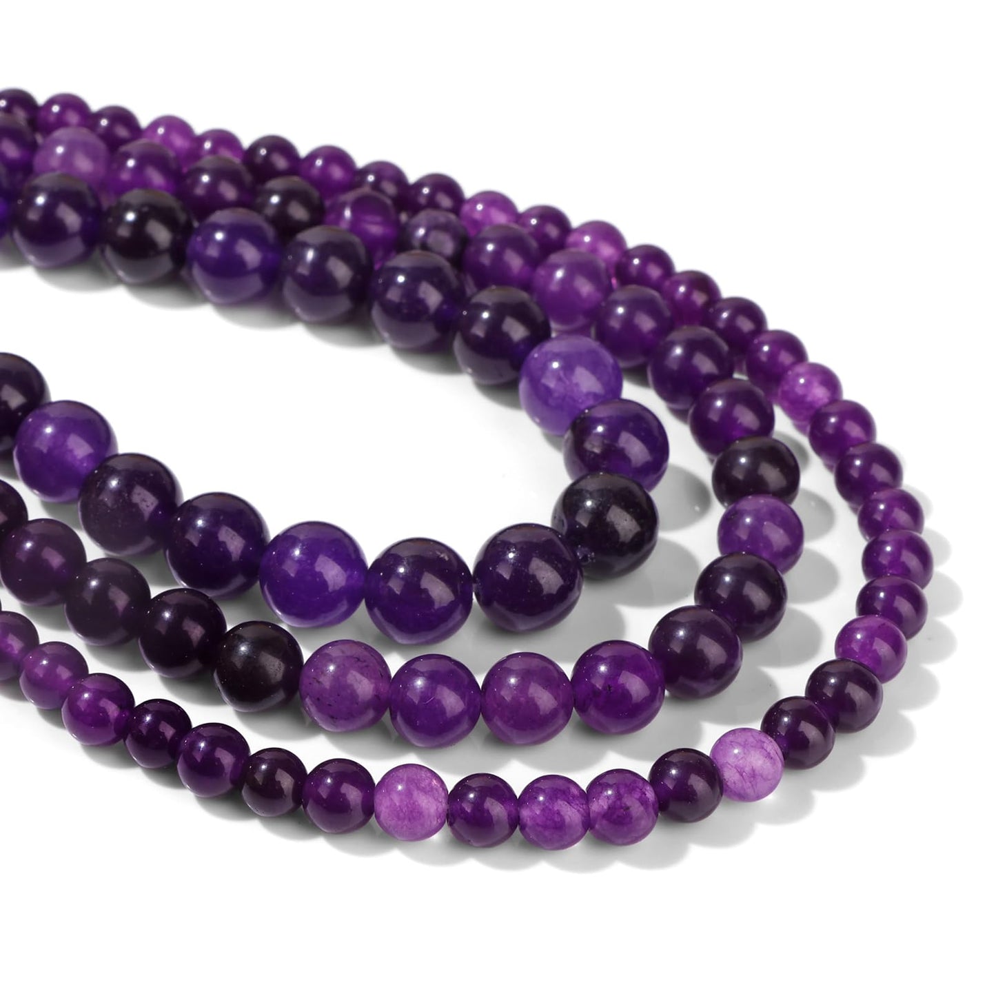 40pcs 10mm Natural Amethyst Gemstone Beads Healing Crystal Round Loose Stone Beads for Jewelry Making, Crystal Stone Beads for Bracelets Necklace Earrings Making