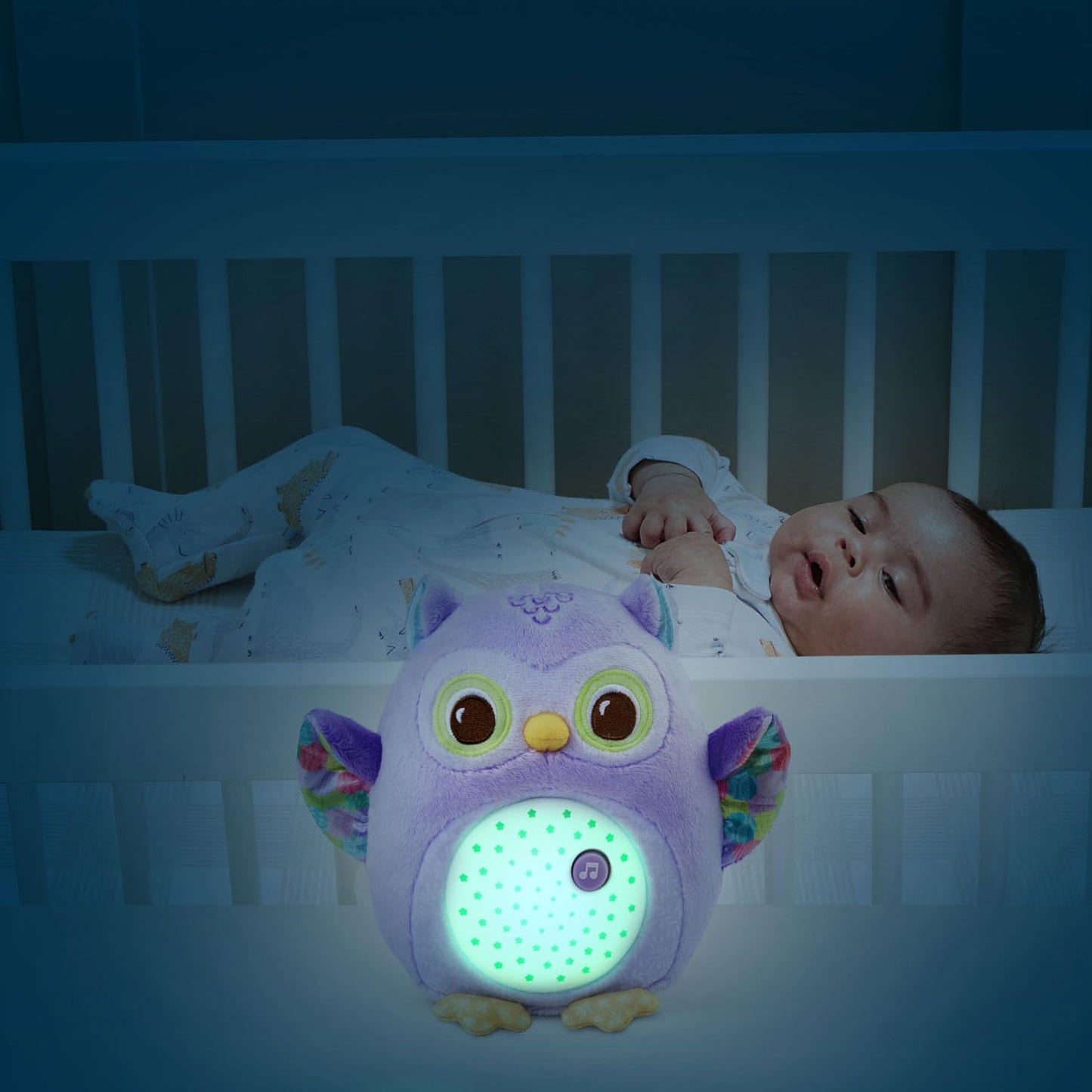 VTech Baby Glow Little Owl Sleep Soother with Cry Sensor, Music and Nature Sounds, Purple