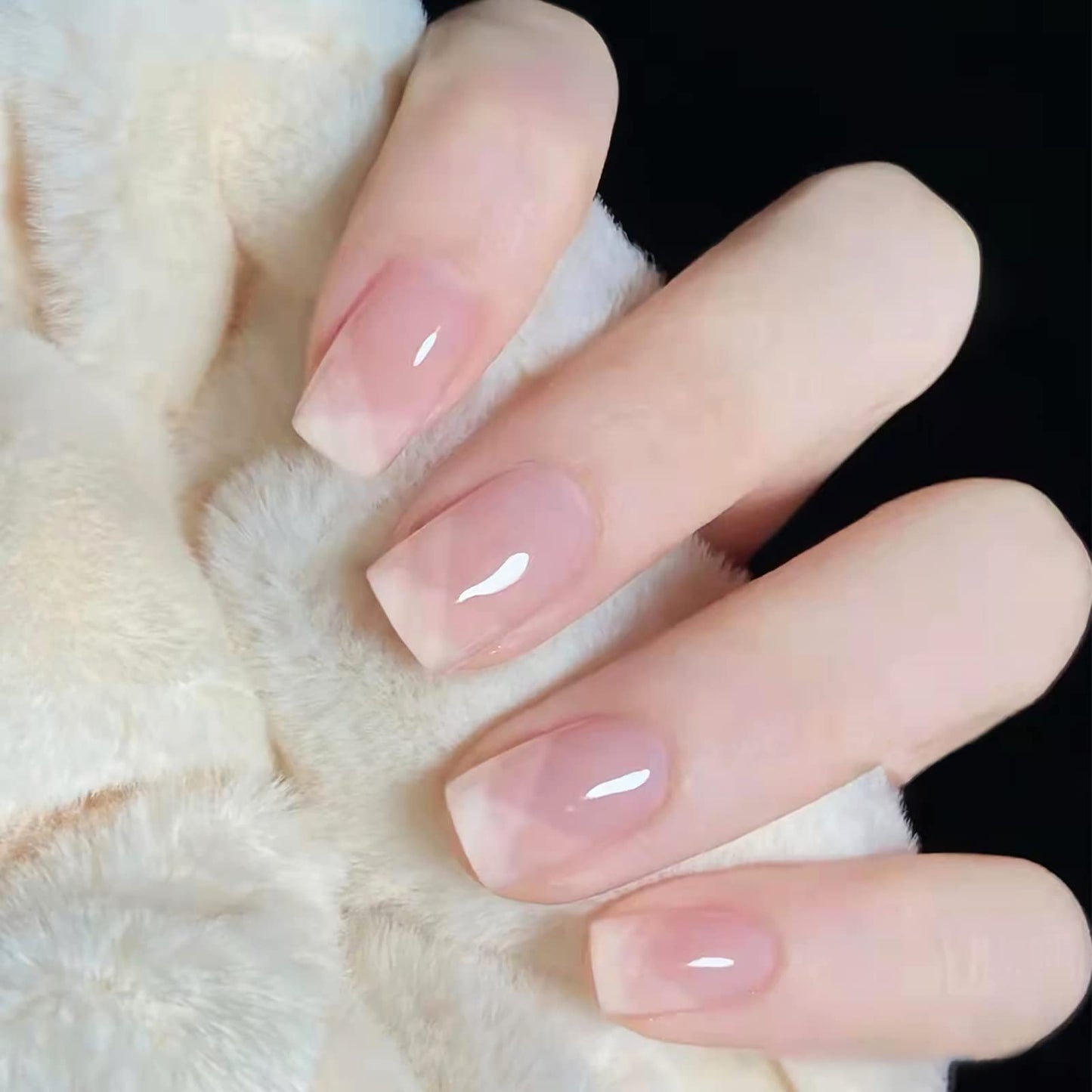 Short Press On Nails,Lucoffeoi 24pcs Acrylic Nails Short Square Nails,Short Square Press On Nails Small Fake Nails Acrylic Full Cover False Adhesive Tabs File Nails Tips for Women Girls Kids