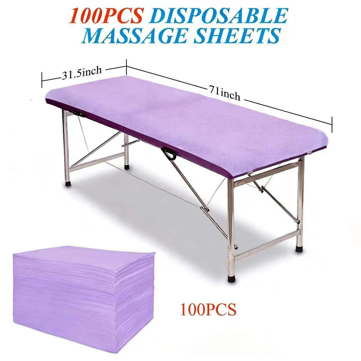 100Pcs Disposable Bed Sheets 31.5"x71"Massage Table Sheets Non (100 Count)