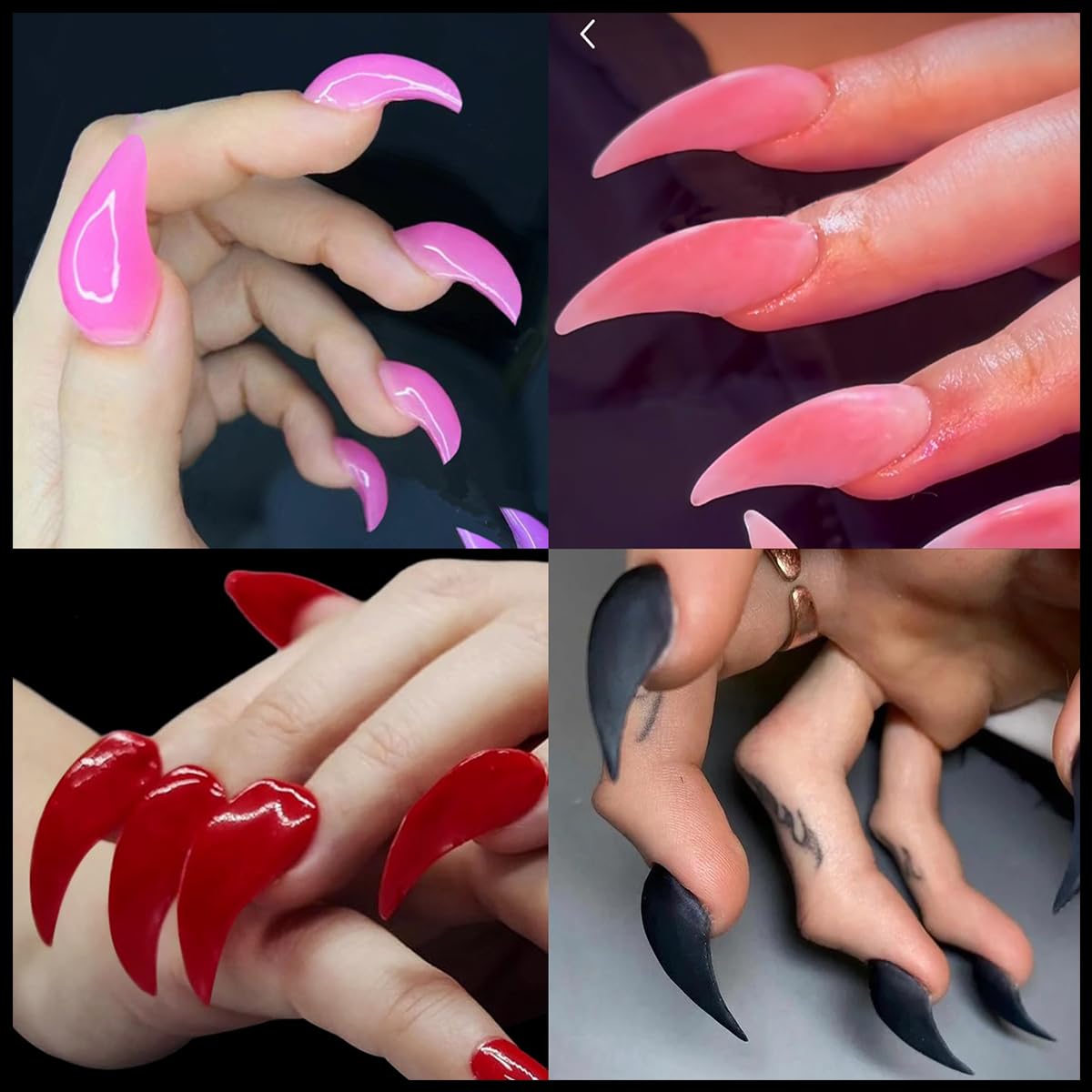 140 Pcs Eagle Claw Nail Extension Tip Pre-Shaped PP Gel Full Cover Long Curved Stiletto False Reusable Nail Tips (1, Transparent)