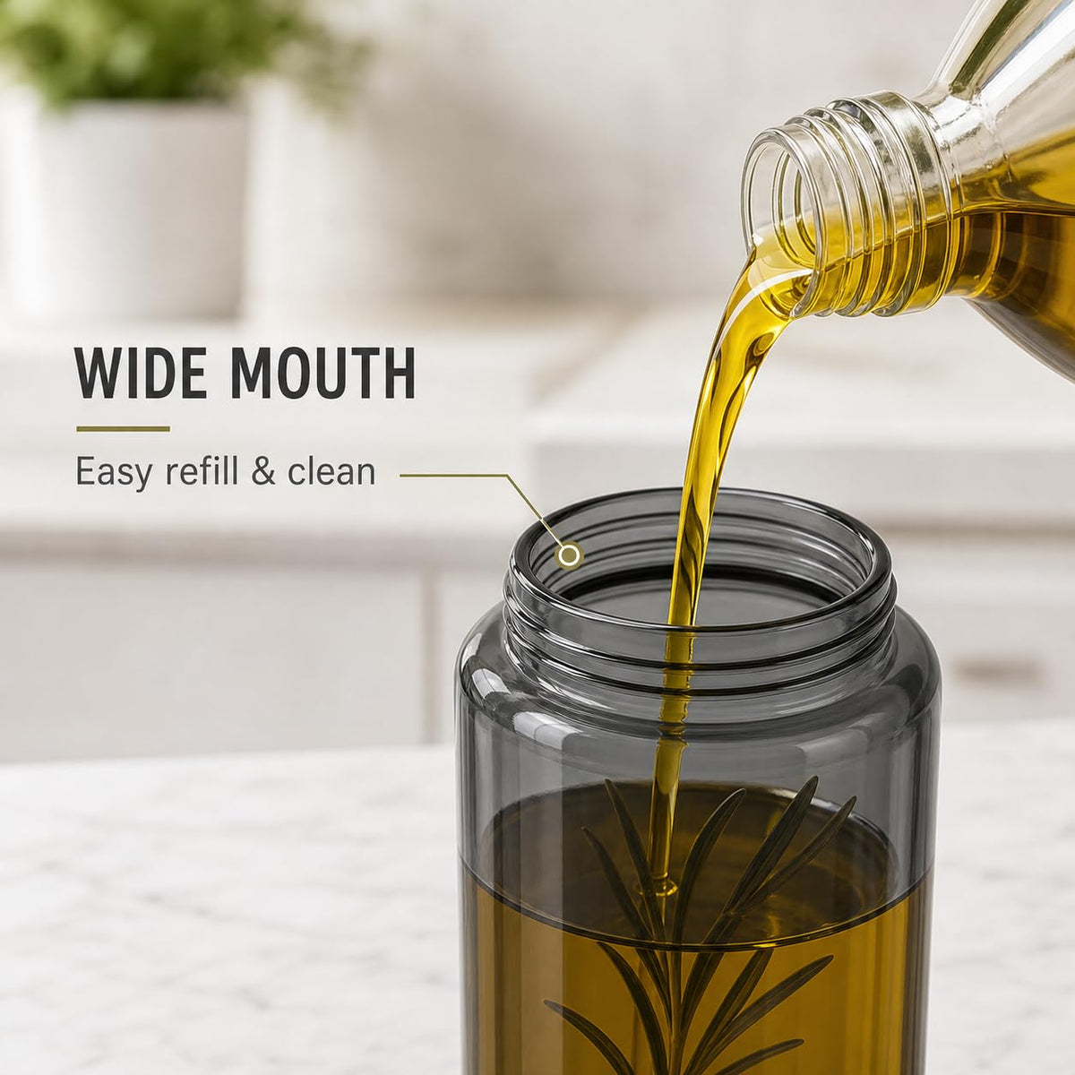 Olive Oil Dispenser Bottle for Kitchen (2 Count)